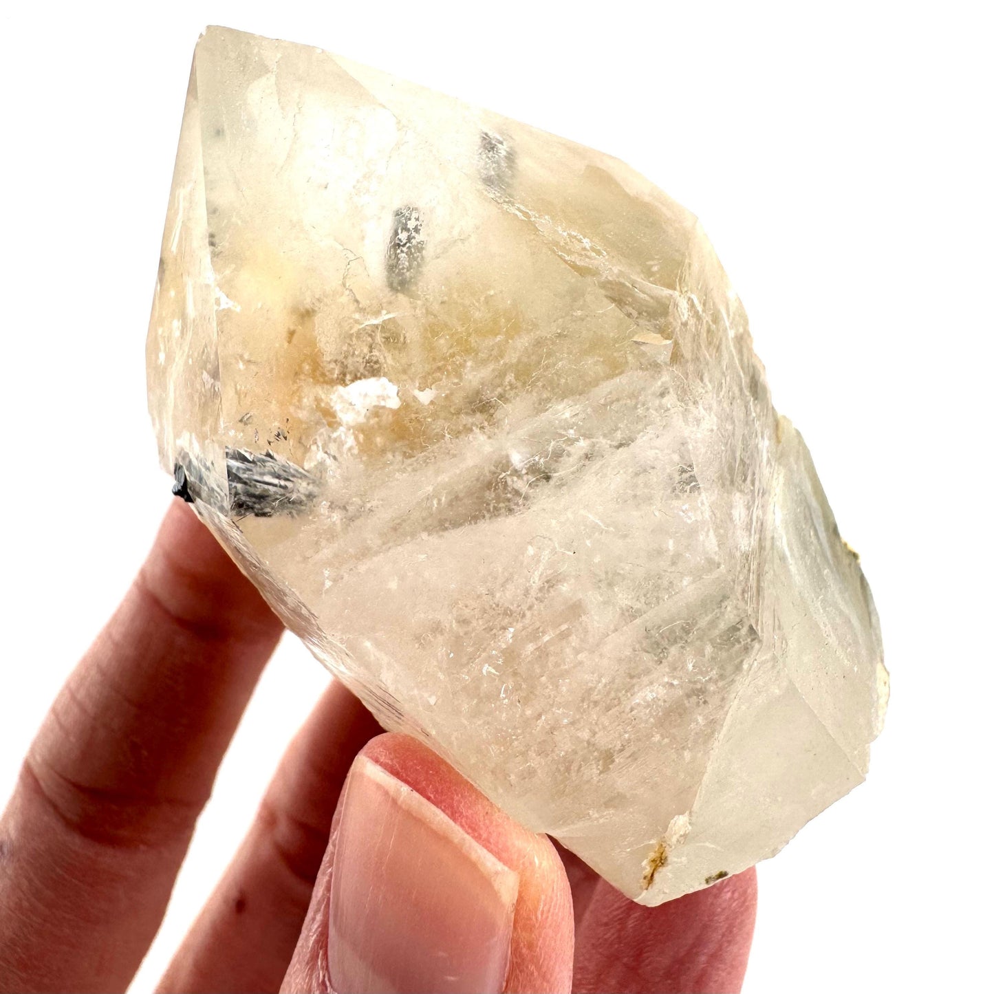 Yellow Bone Quartz with Epidote | mango quartz crystal, mineral specimen from Pakistan