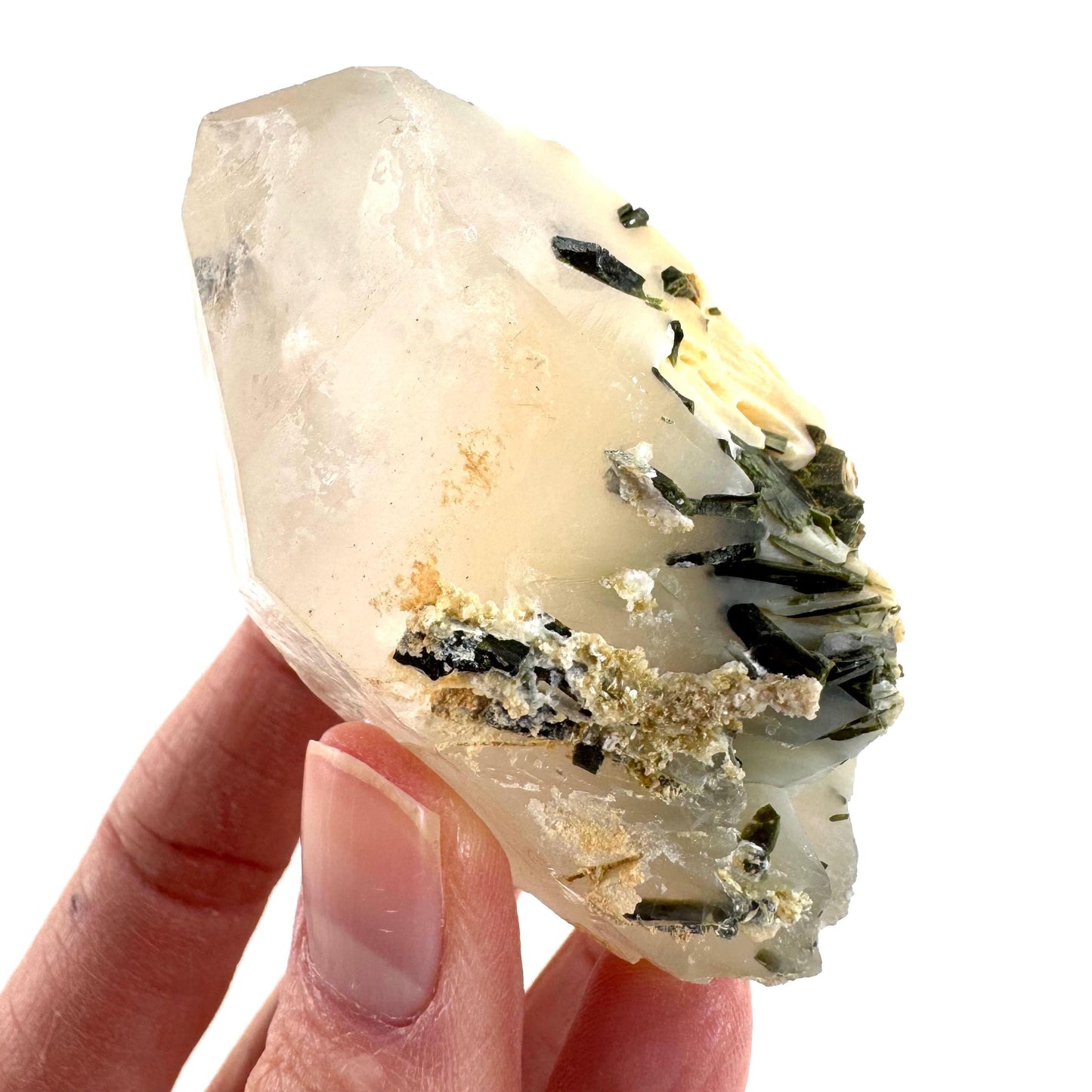 Yellow Bone Quartz with Epidote | mango quartz crystal, mineral specimen from Pakistan