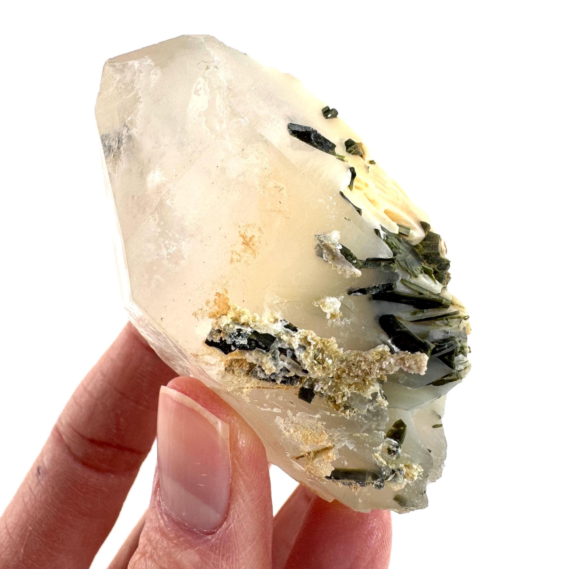 Yellow Bone Quartz with Epidote | mango quartz crystal, mineral specimen from Pakistan