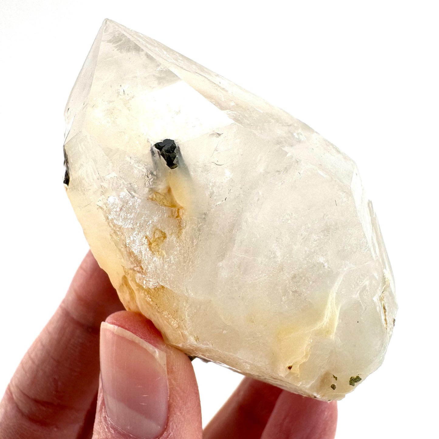 Yellow Bone Quartz with Epidote | mango quartz crystal, mineral specimen from Pakistan
