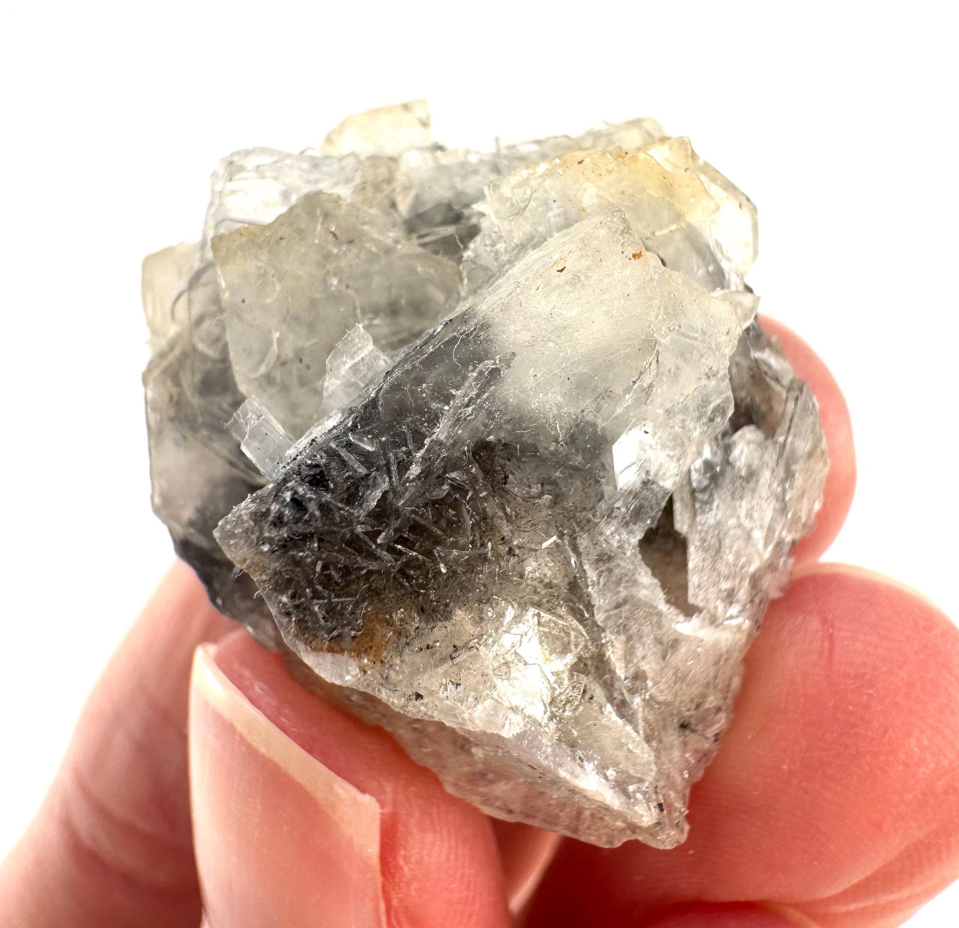 Barite with Stibnite | Crystal cluster, baryte mineral specimen from DR Congo