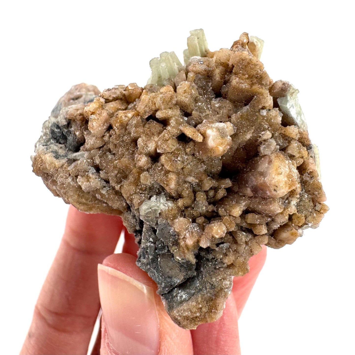 Cuprian Barite with Stibnite | Crystal cluster, baryte mineral specimen from DR Congo