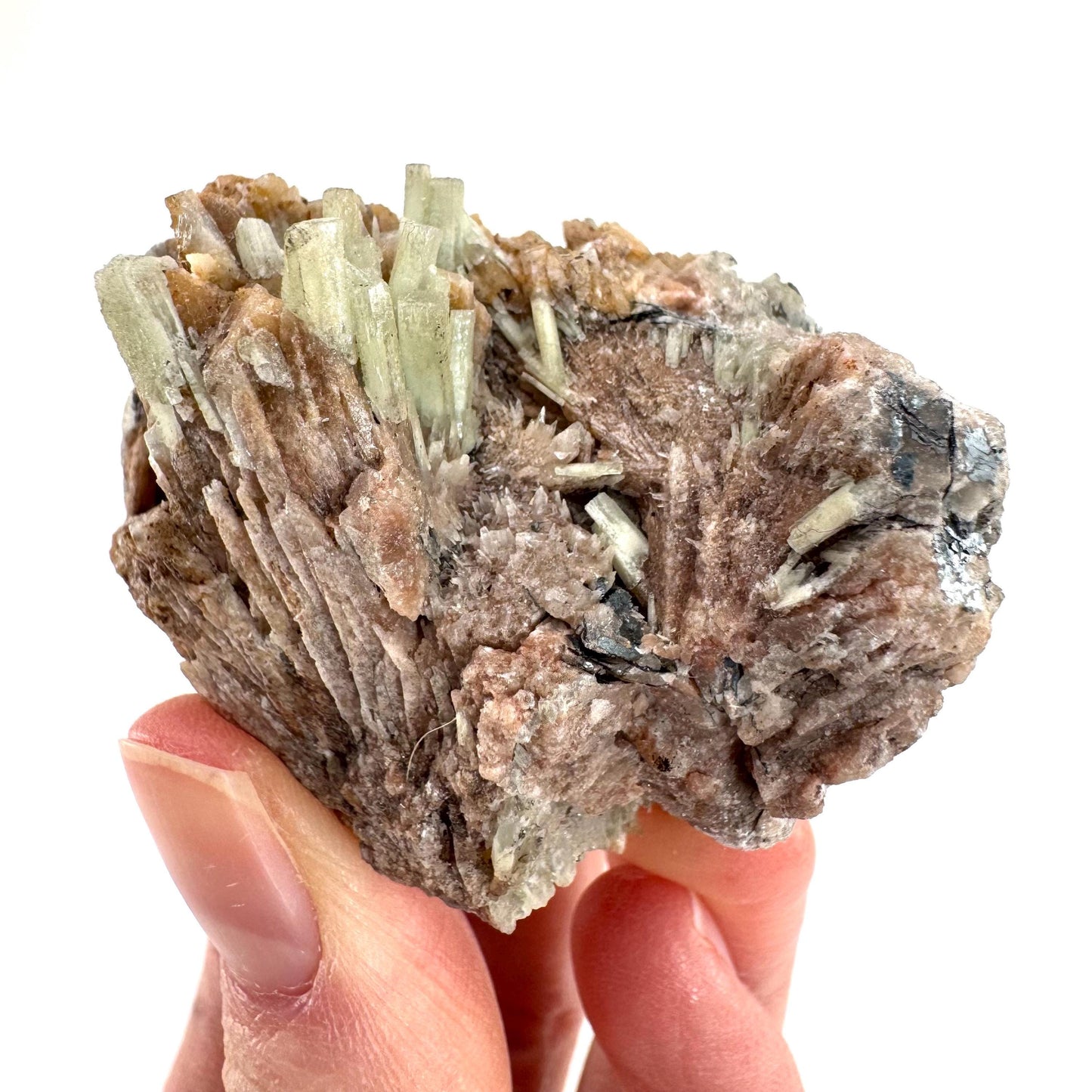 Cuprian Barite with Stibnite | Crystal cluster, baryte mineral specimen from DR Congo
