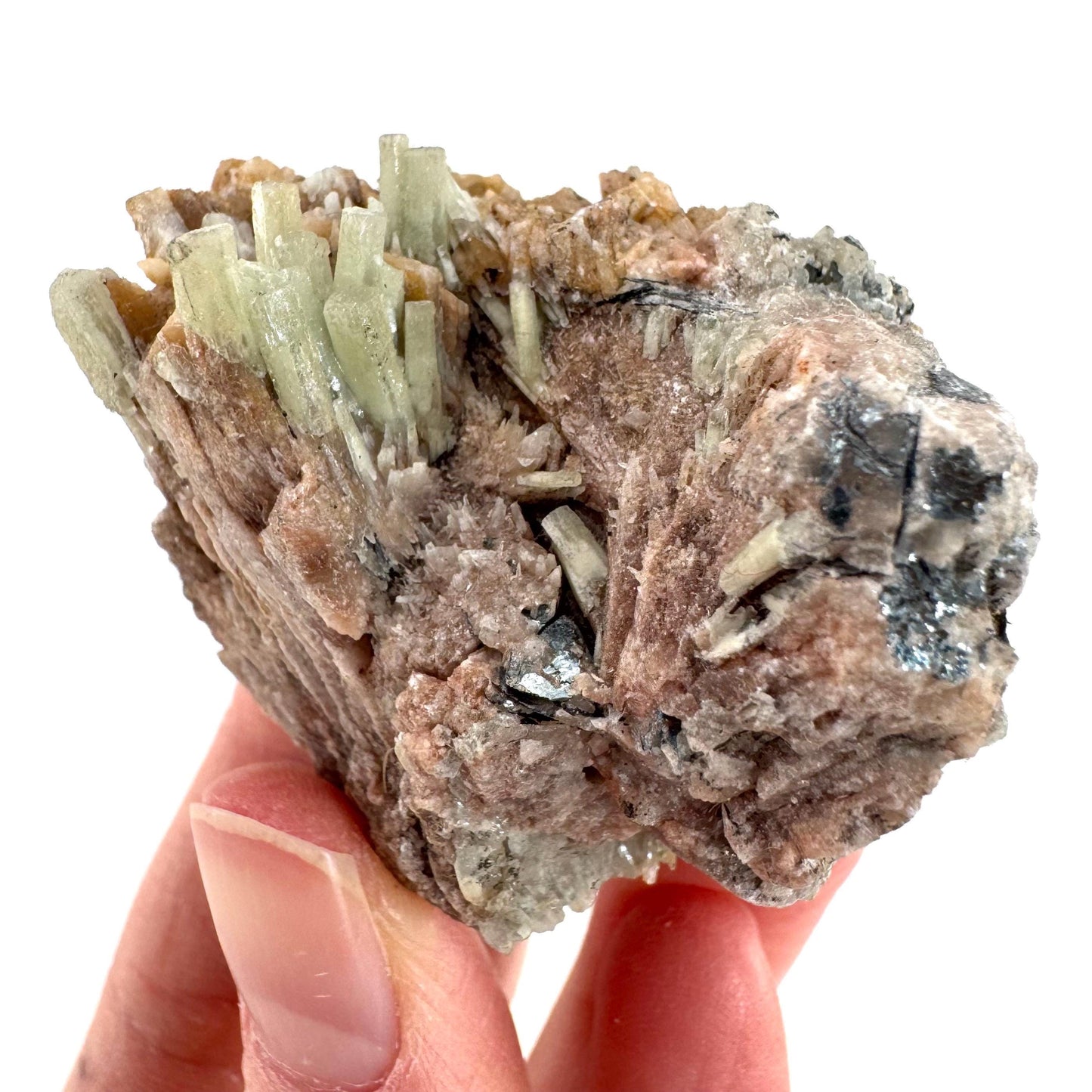 Cuprian Barite with Stibnite | Crystal cluster, baryte mineral specimen from DR Congo