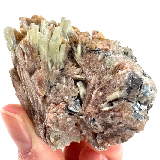 Cuprian Barite with Stibnite | Crystal cluster, baryte mineral specimen from DR Congo