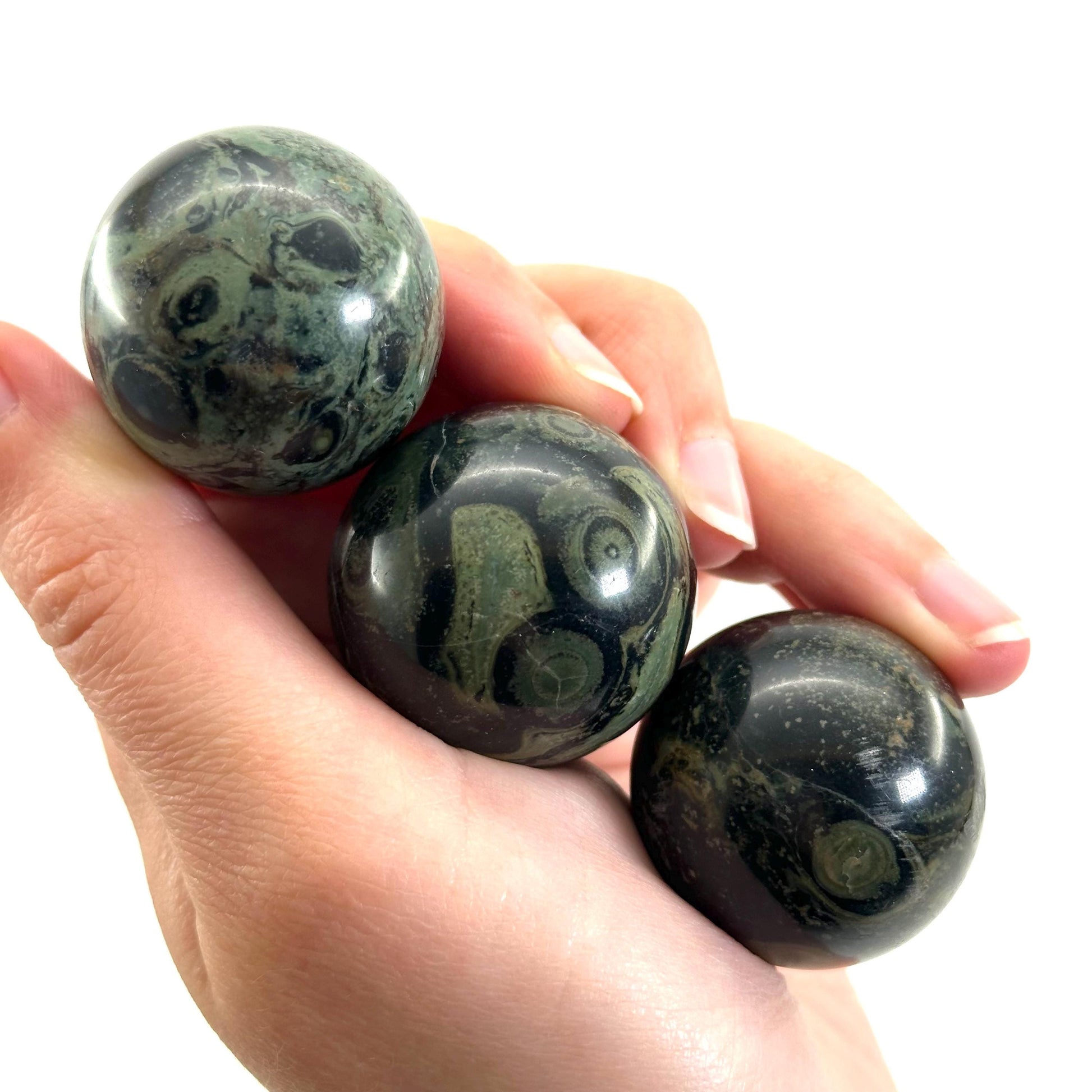 Kambaba Jasper Sphere | Polished Green Crystal Ball (Heart & Root Chakra)