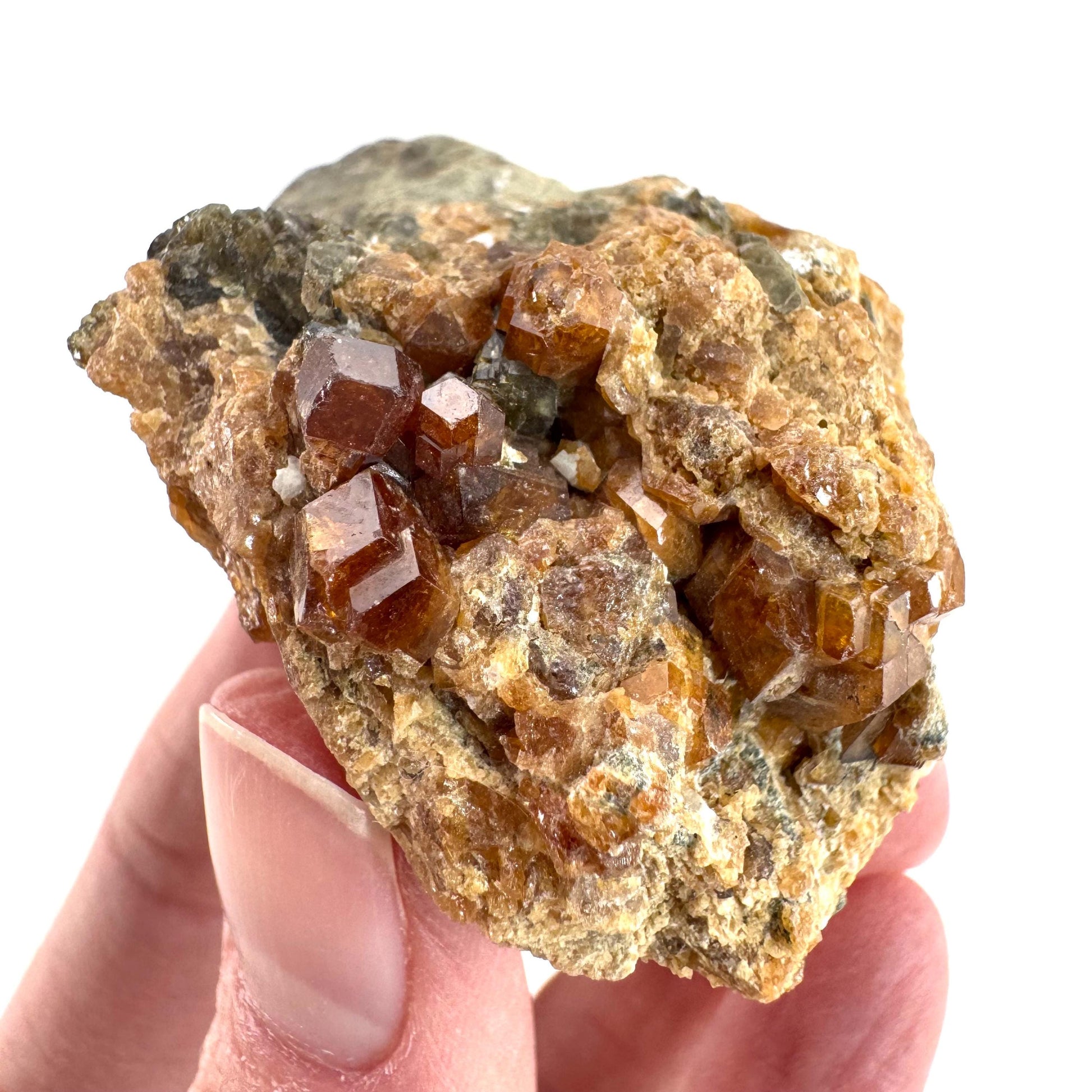 Spessartine Garnet | orange crystal cluster, mineral specimen from Pakistan