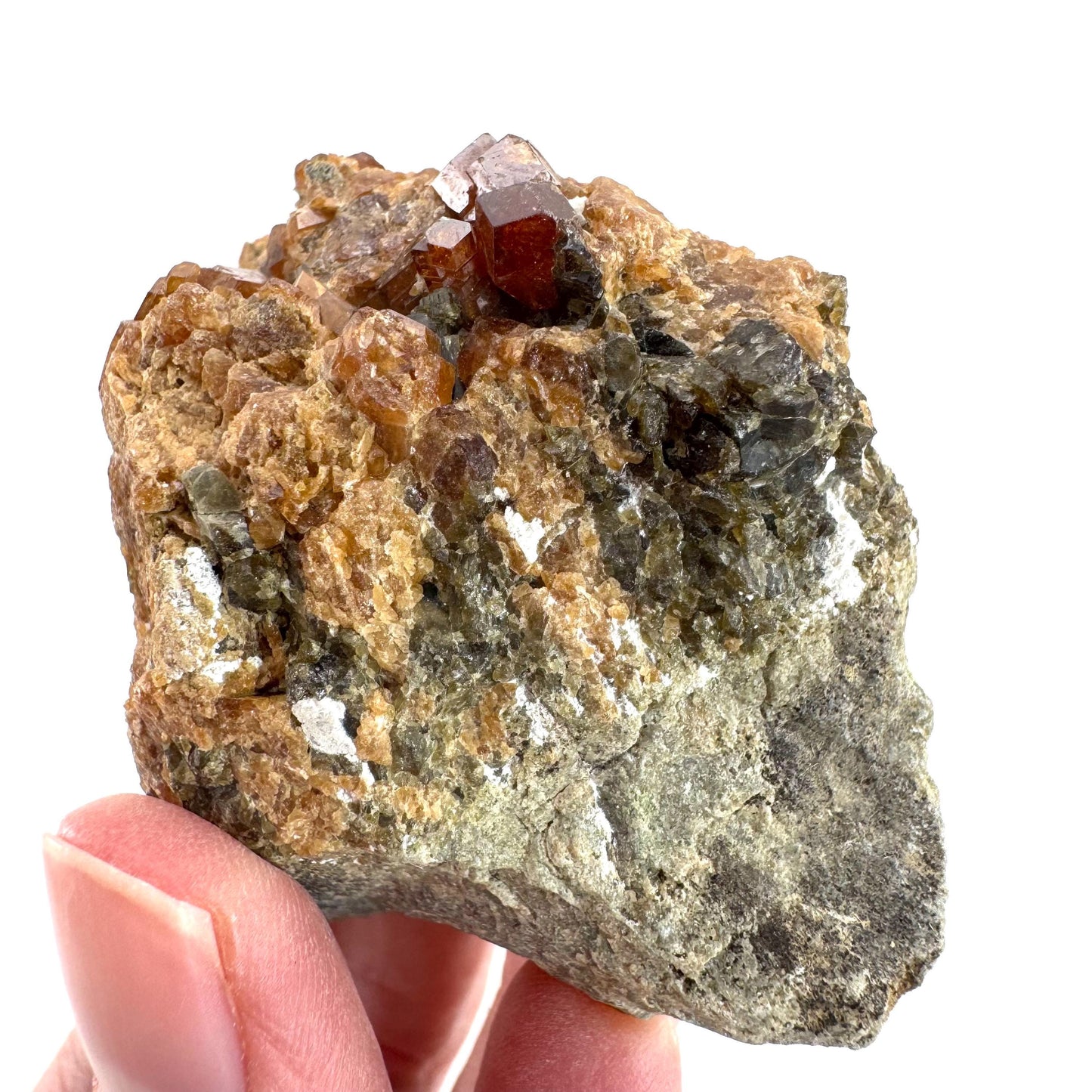 Spessartine Garnet | orange crystal cluster, mineral specimen from Pakistan