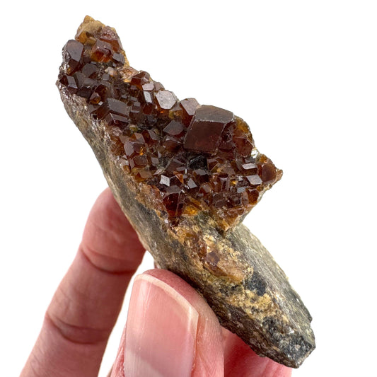 Spessartine Garnet | orange crystal cluster, mineral specimen from Pakistan