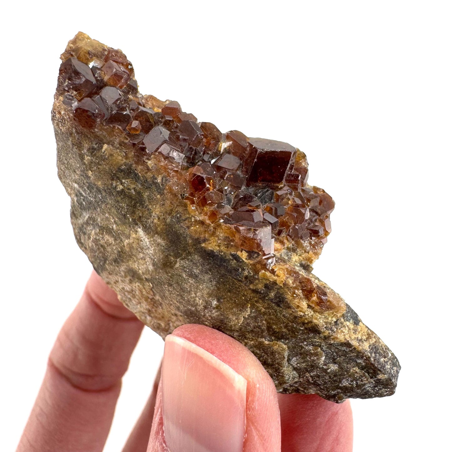 Spessartine Garnet | orange crystal cluster, mineral specimen from Pakistan
