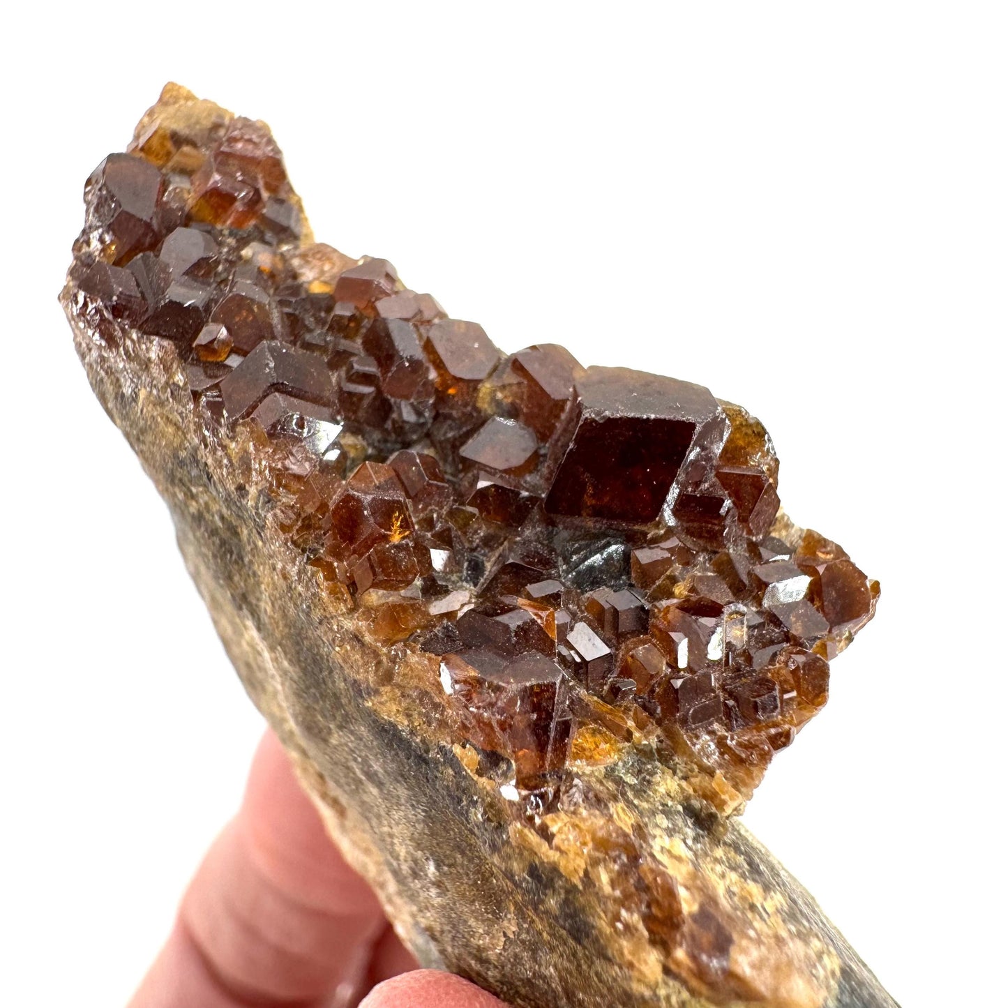 Spessartine Garnet | orange crystal cluster, mineral specimen from Pakistan