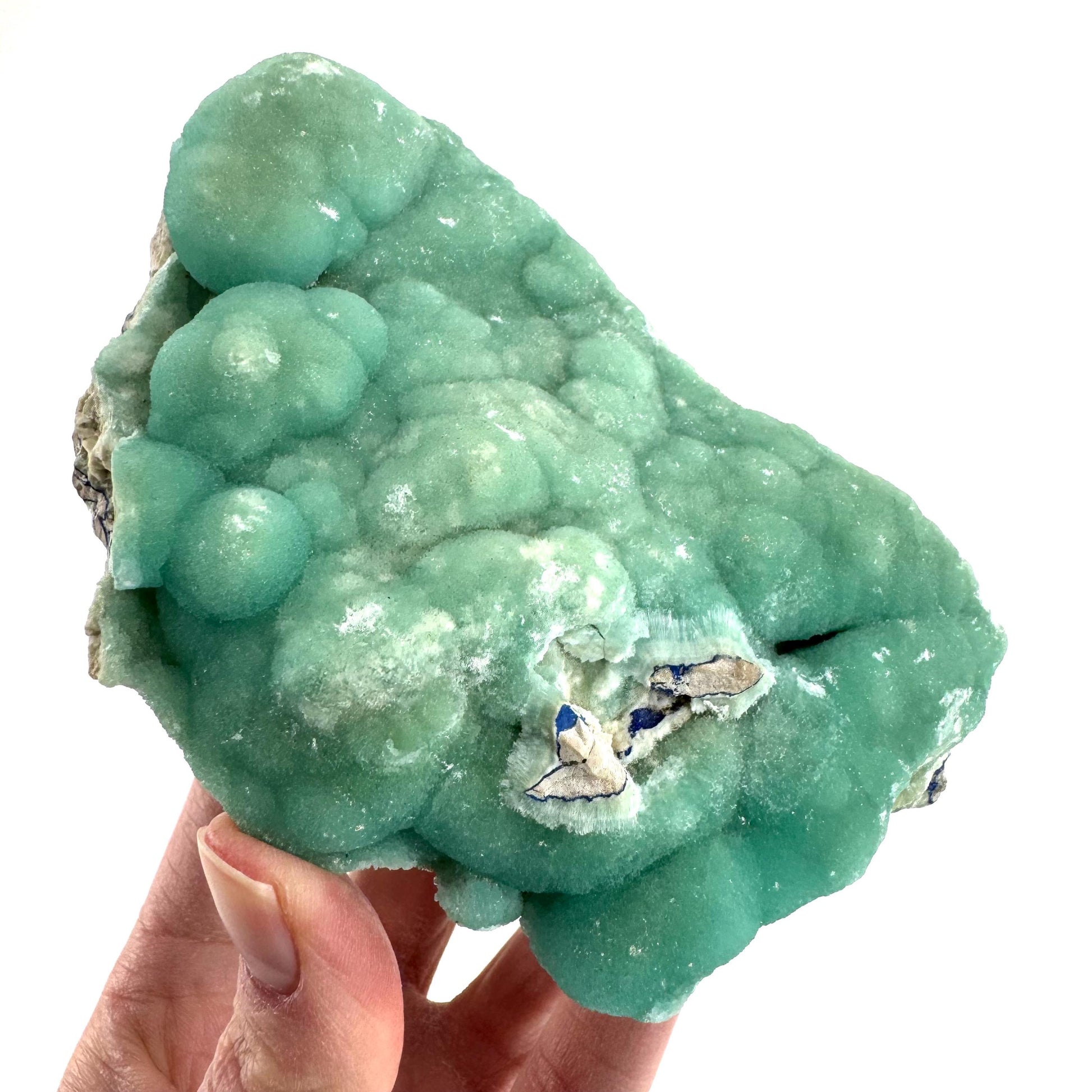 Blue Aragonite | natural crystal cluster, mineral specimen