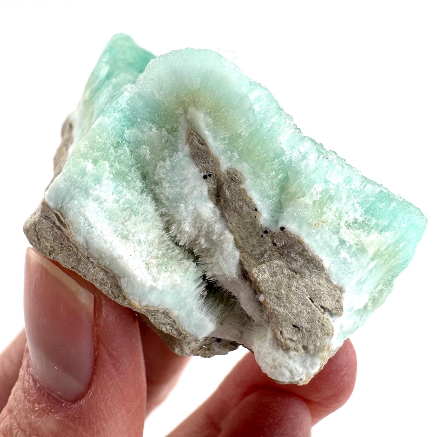 Blue Aragonite | natural crystal cluster, mineral specimen