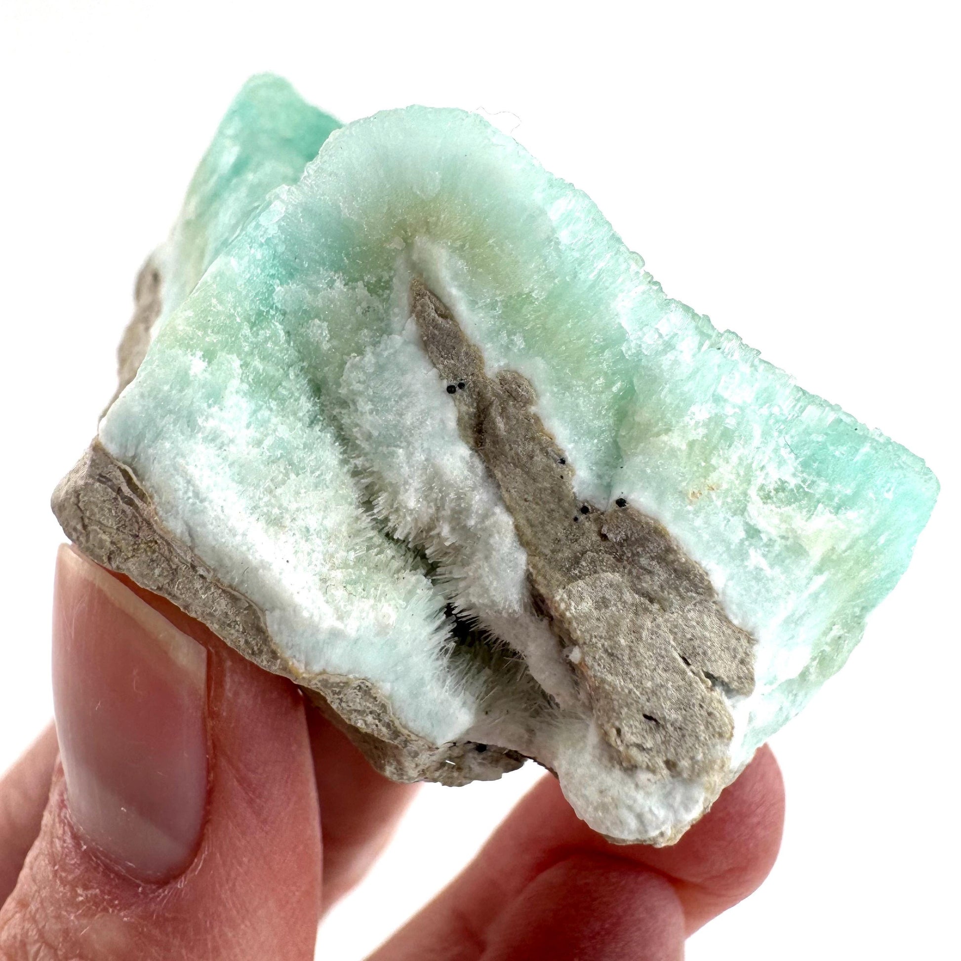 Blue Aragonite | natural crystal cluster, mineral specimen