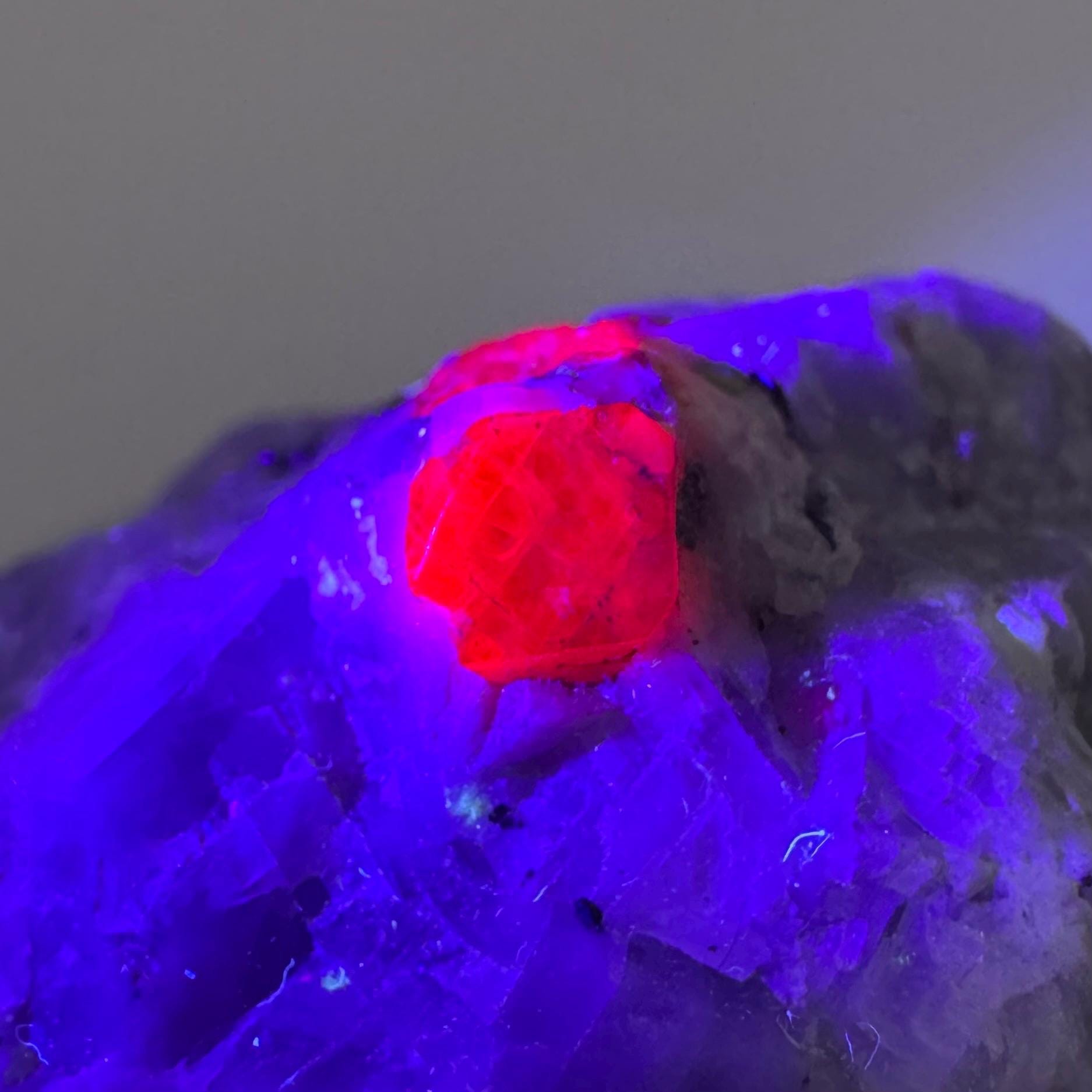 Ruby on Matrix | Natural crystal cluster, UV reactive, raw mineral specimen from Pakistan