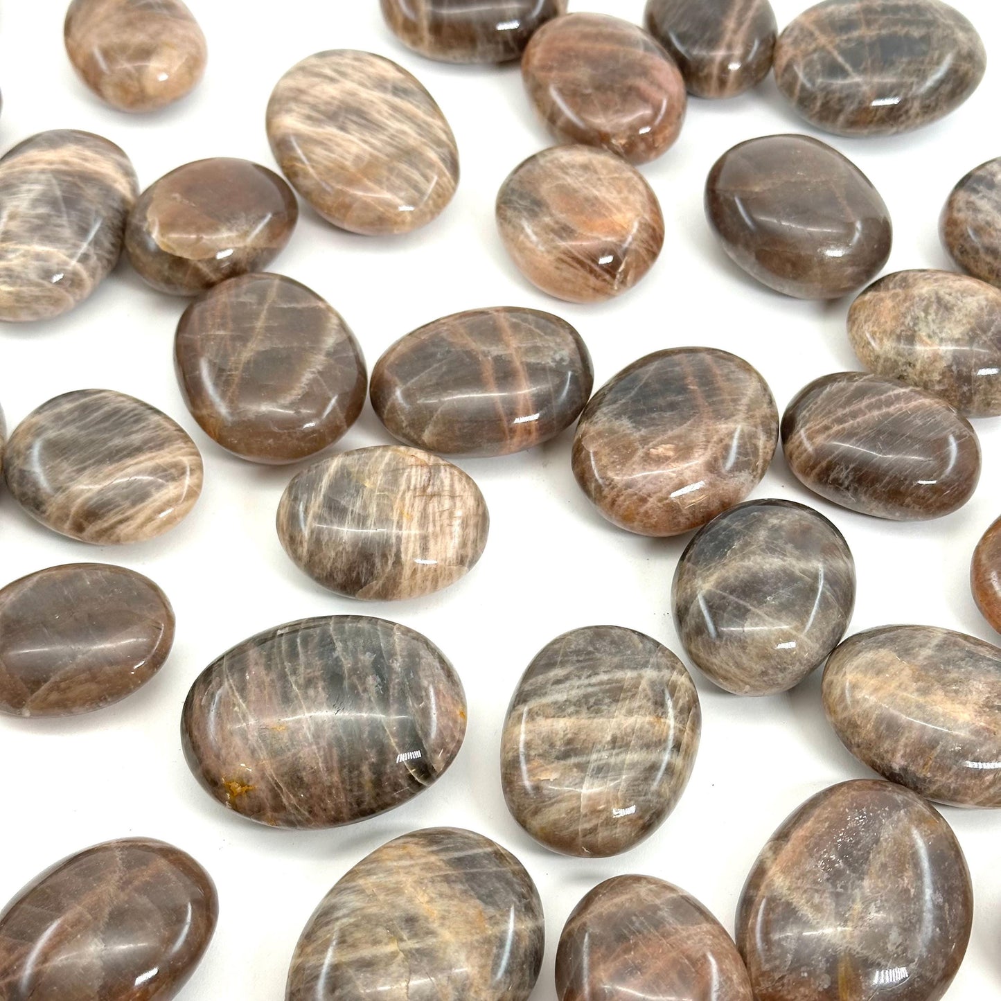 Grey Moonstone Palm Stone | grey moonstone palmstone, pocket stone, worry stone, grey moonstone
