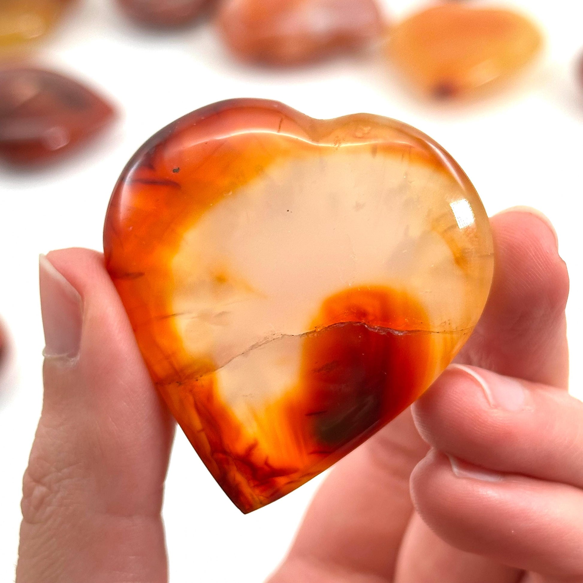 Carnelian Heart | Polished Red & Orange Crystal (Sacral Chakra)