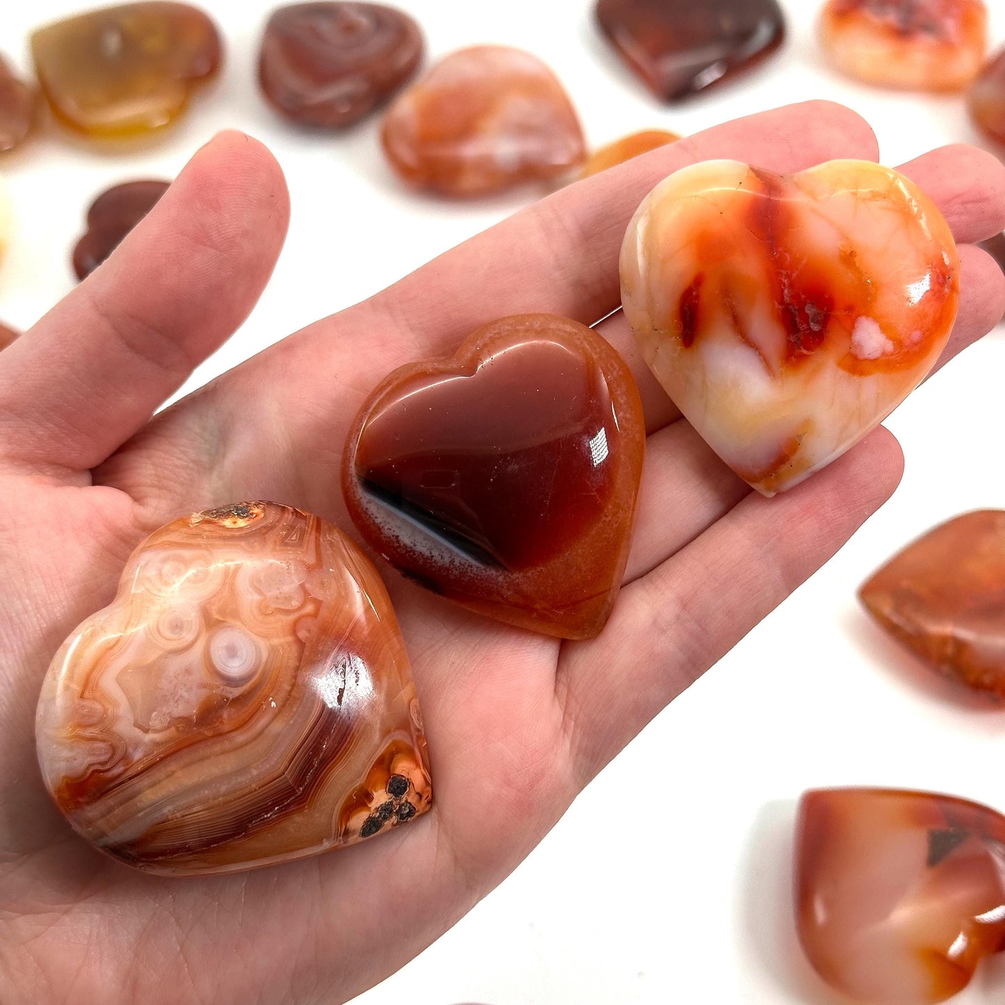 Carnelian Heart | Polished Red & Orange Crystal (Sacral Chakra)