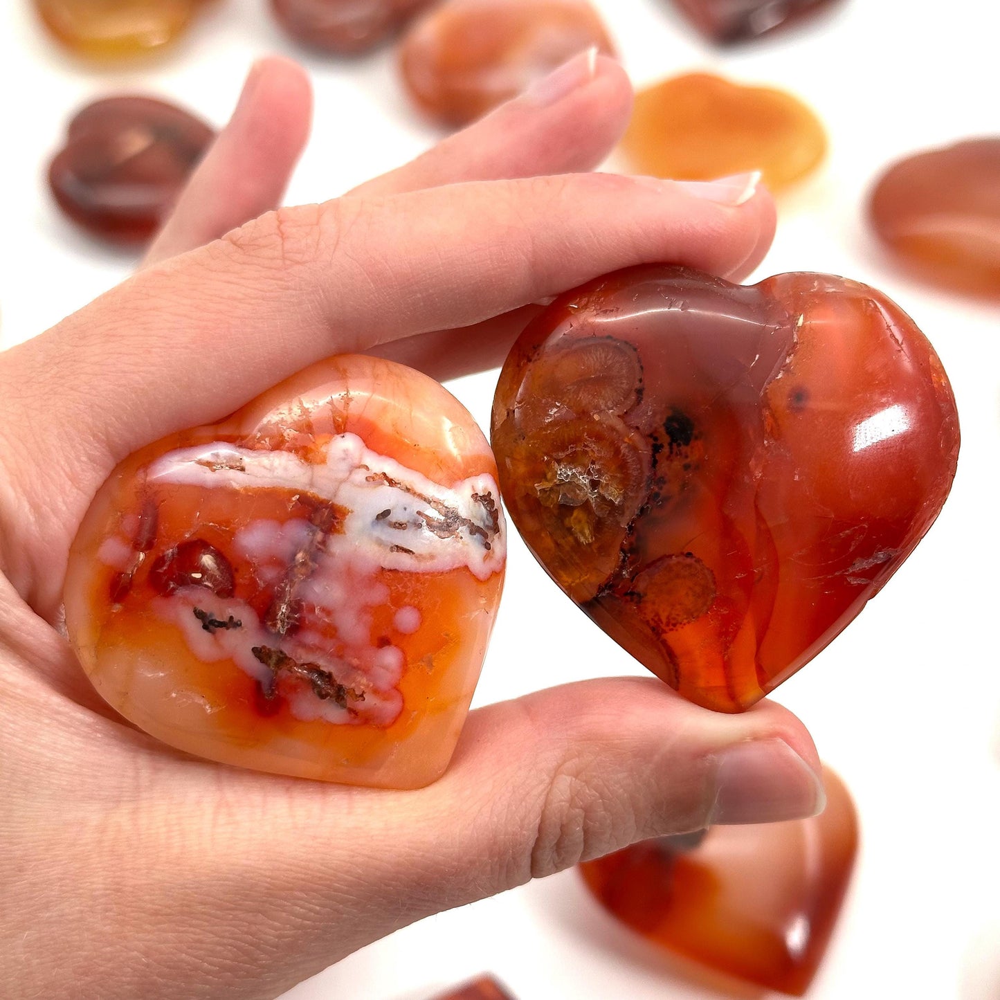 Carnelian Heart | Polished Red & Orange Crystal (Sacral Chakra)