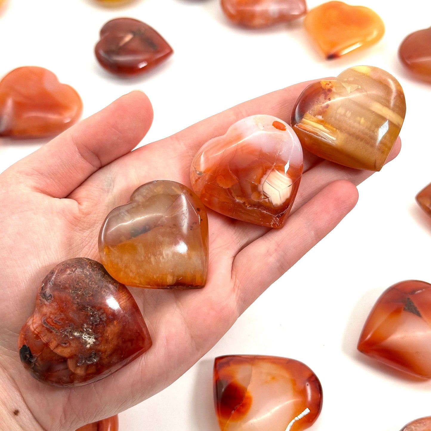 Carnelian Heart | Polished Red & Orange Crystal (Sacral Chakra)