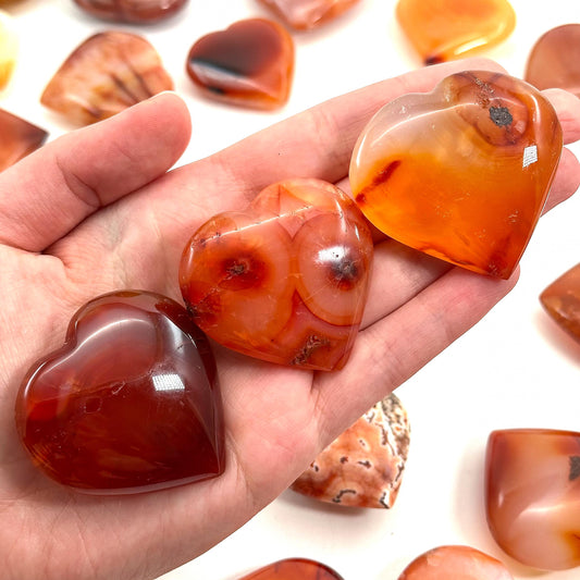 Carnelian Heart | Polished Red & Orange Crystal (Sacral Chakra)