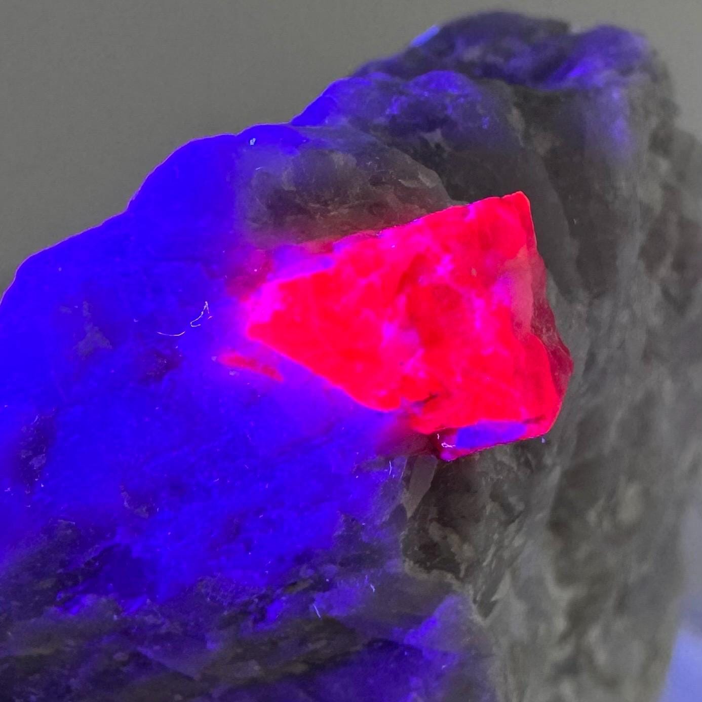 Ruby on Matrix | Natural crystal cluster, UV reactive, raw mineral specimen from Pakistan