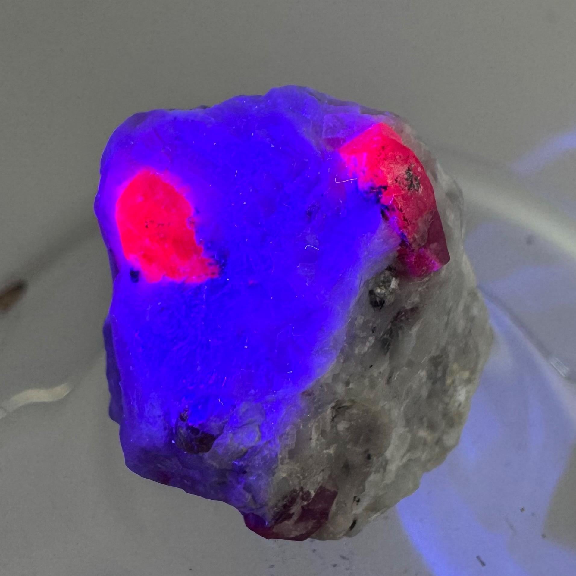 Ruby on Matrix | Natural crystal cluster, UV reactive, raw mineral specimen from Pakistan
