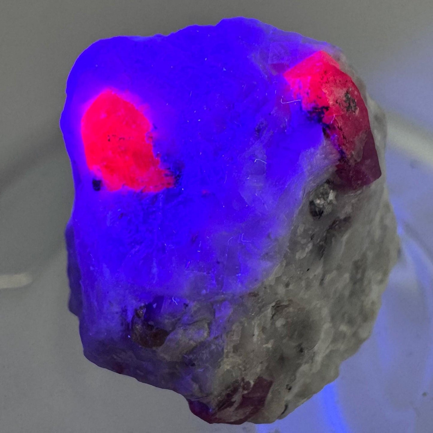 Ruby on Matrix | Natural crystal cluster, UV reactive, raw mineral specimen from Pakistan