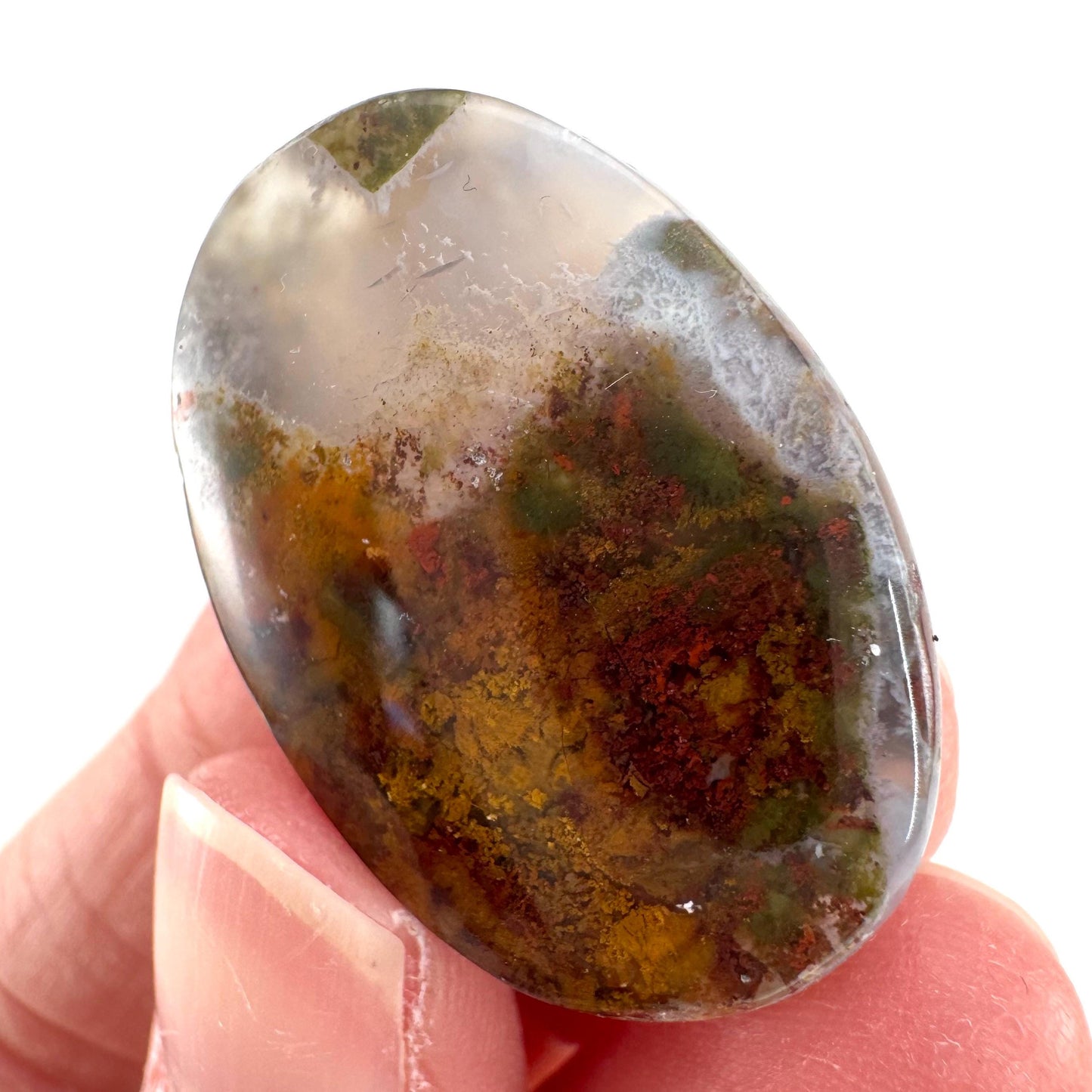Plume Agate Cabochon | Landscape Picture Gemstone