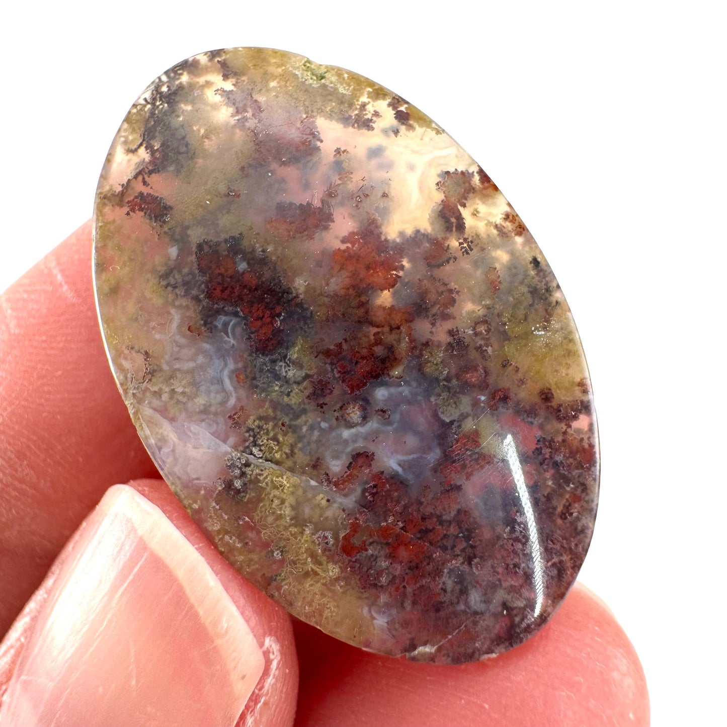 Plume Agate Cabochon | Landscape Picture Gemstone