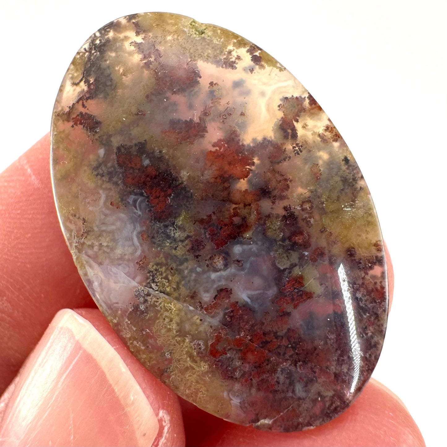 Plume Agate Cabochon | Landscape Picture Gemstone