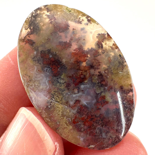 Plume Agate Cabochon | Landscape Picture Gemstone