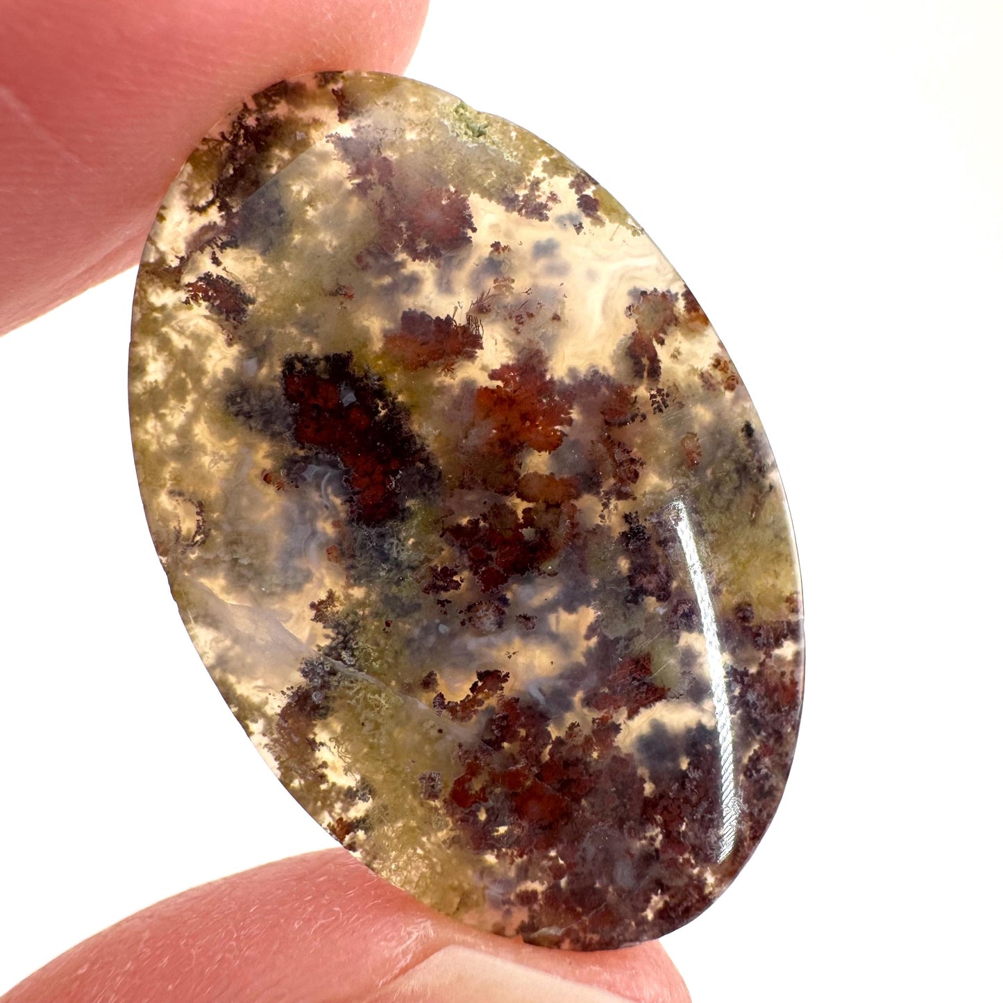 Plume Agate Cabochon | Landscape Picture Gemstone