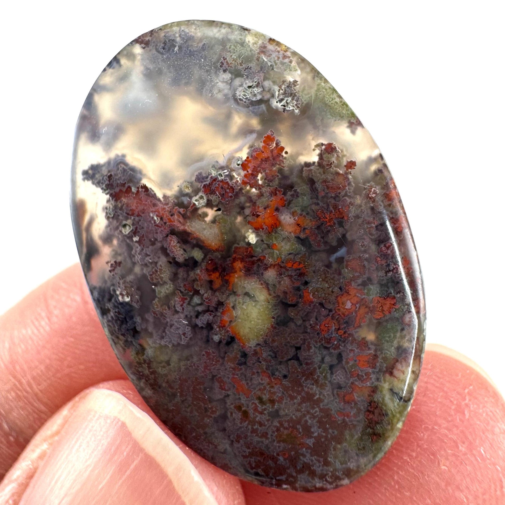 Plume Agate Cabochon | Landscape Picture Gemstone