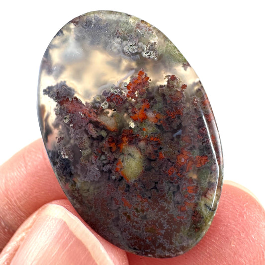 Plume Agate Cabochon | Landscape Picture Gemstone