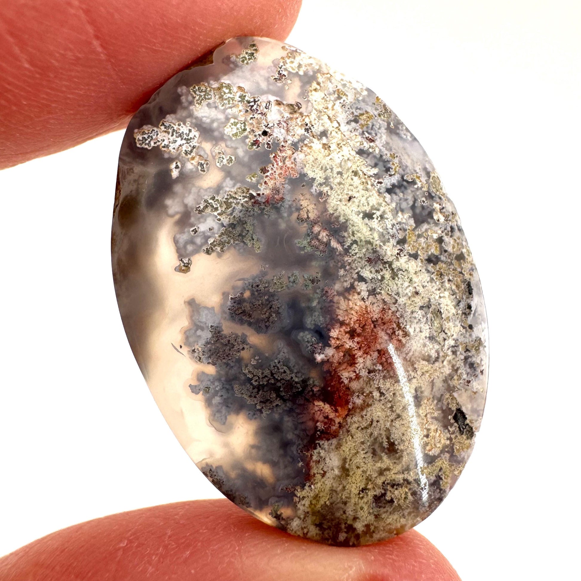 Plume Agate Cabochon | Landscape Picture Gemstone