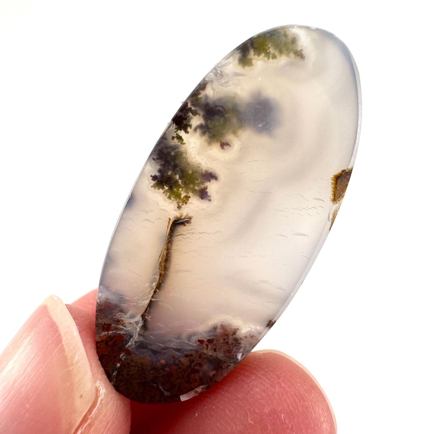 Plume Agate Cabochon | Landscape Picture Gemstone