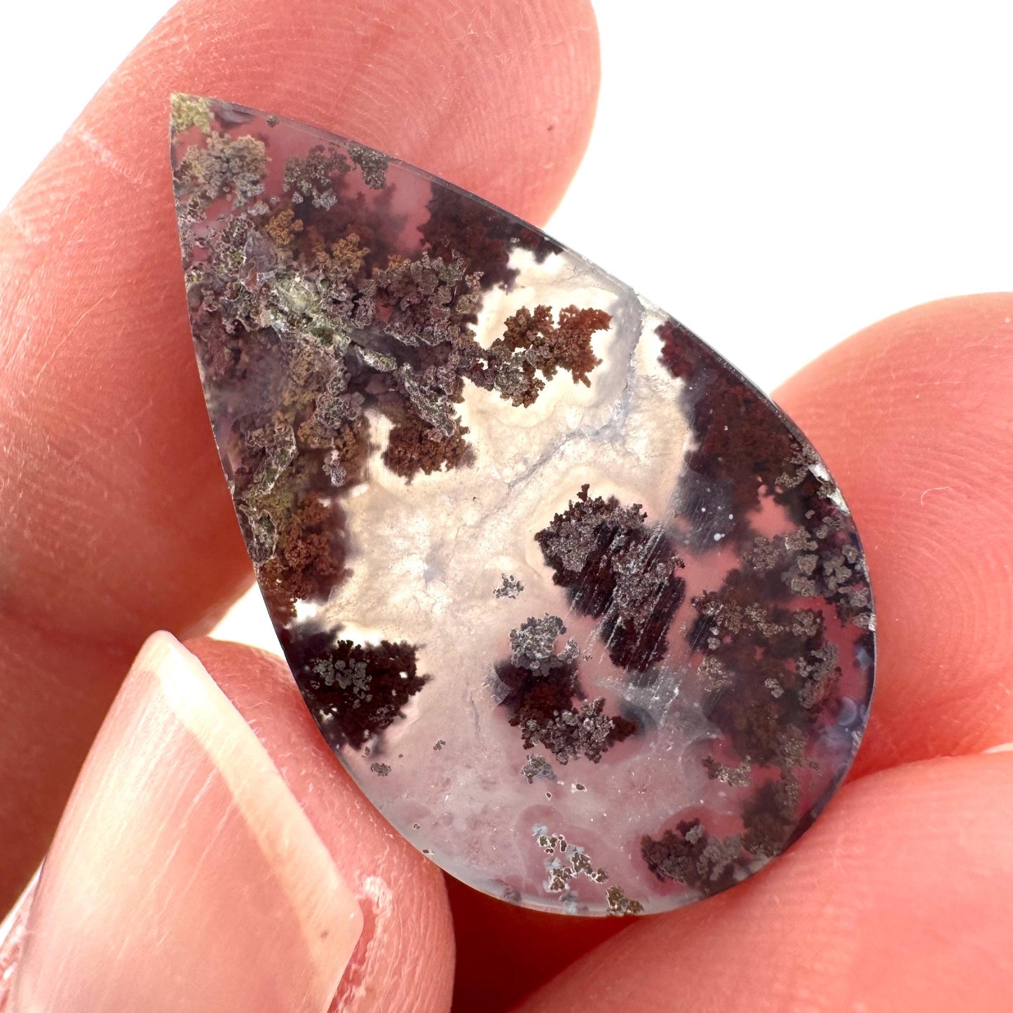 Plume Agate Cabochon | Landscape Picture Gemstone