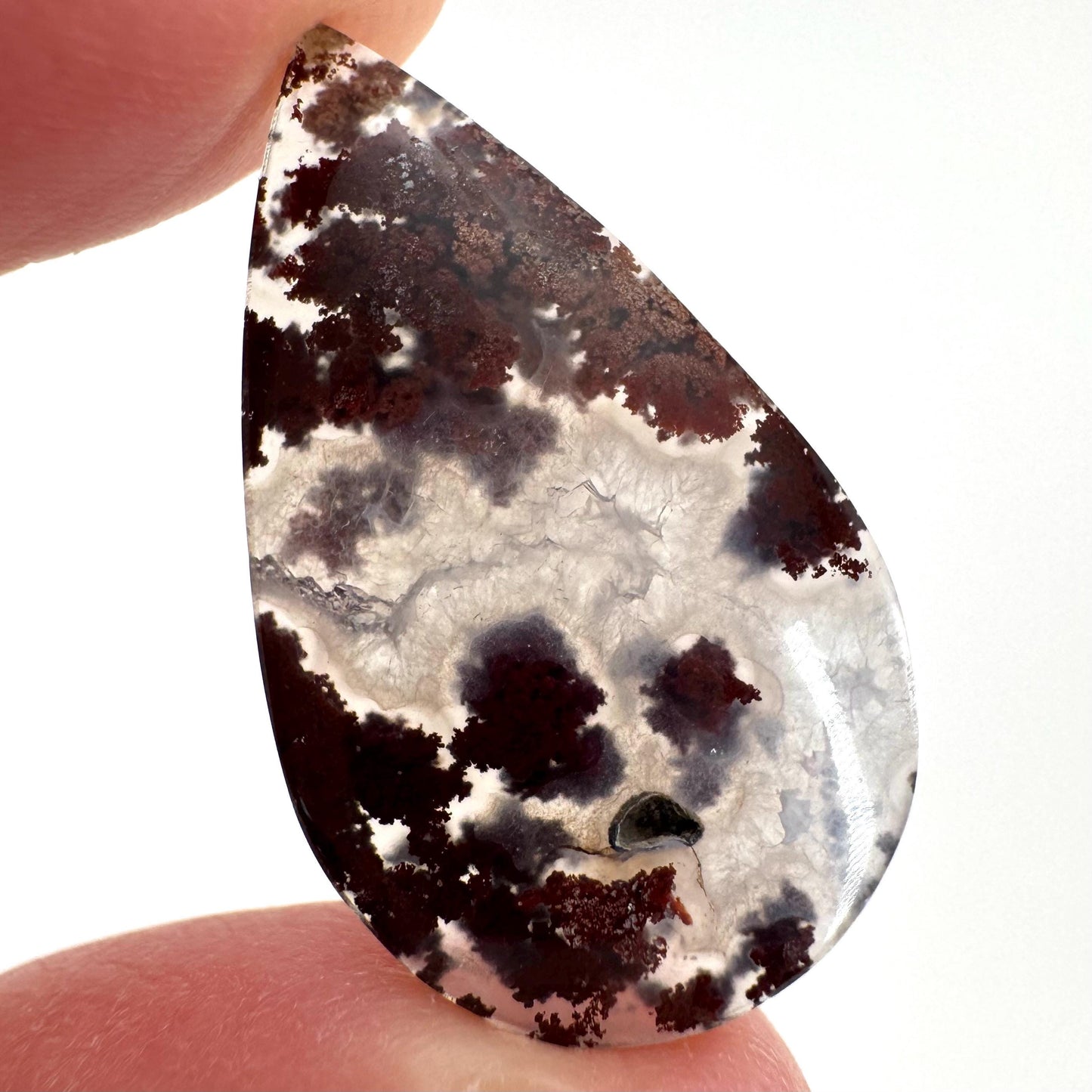 Plume Agate Cabochon | Landscape Picture Gemstone