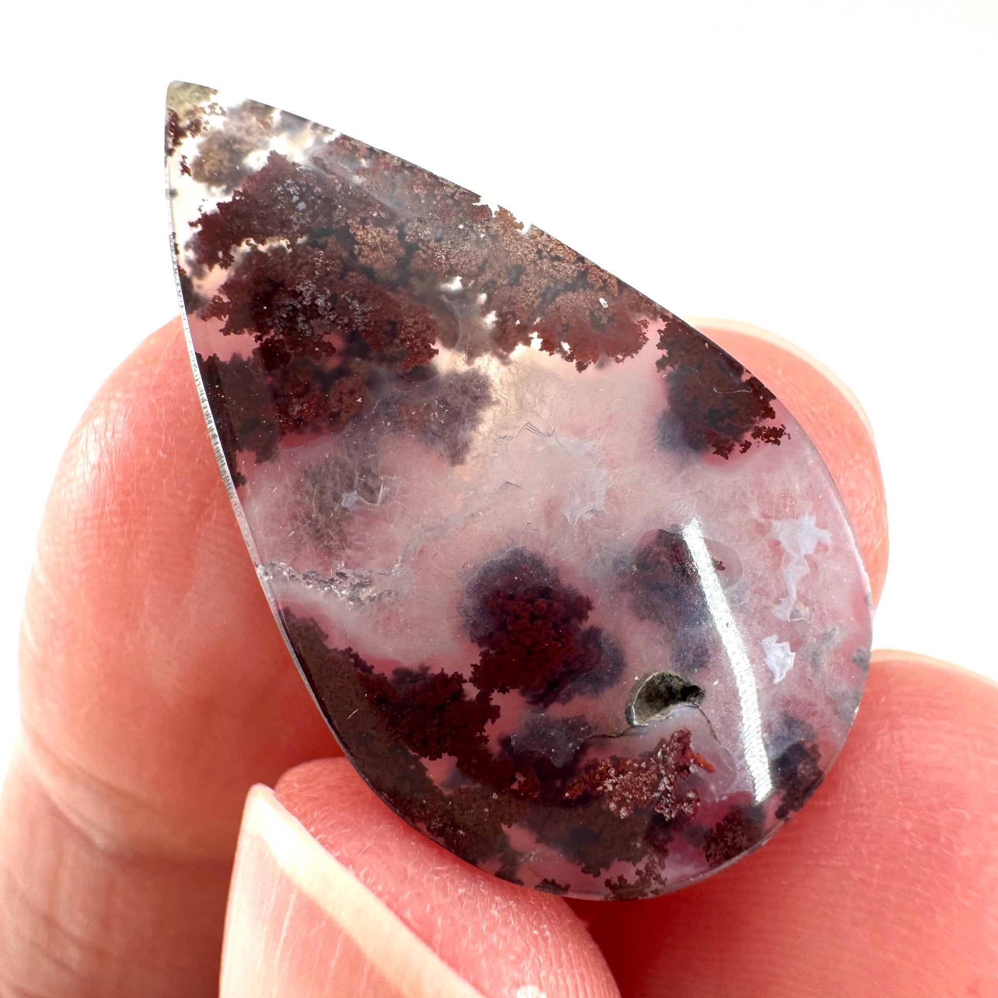 Plume Agate Cabochon | Landscape Picture Gemstone