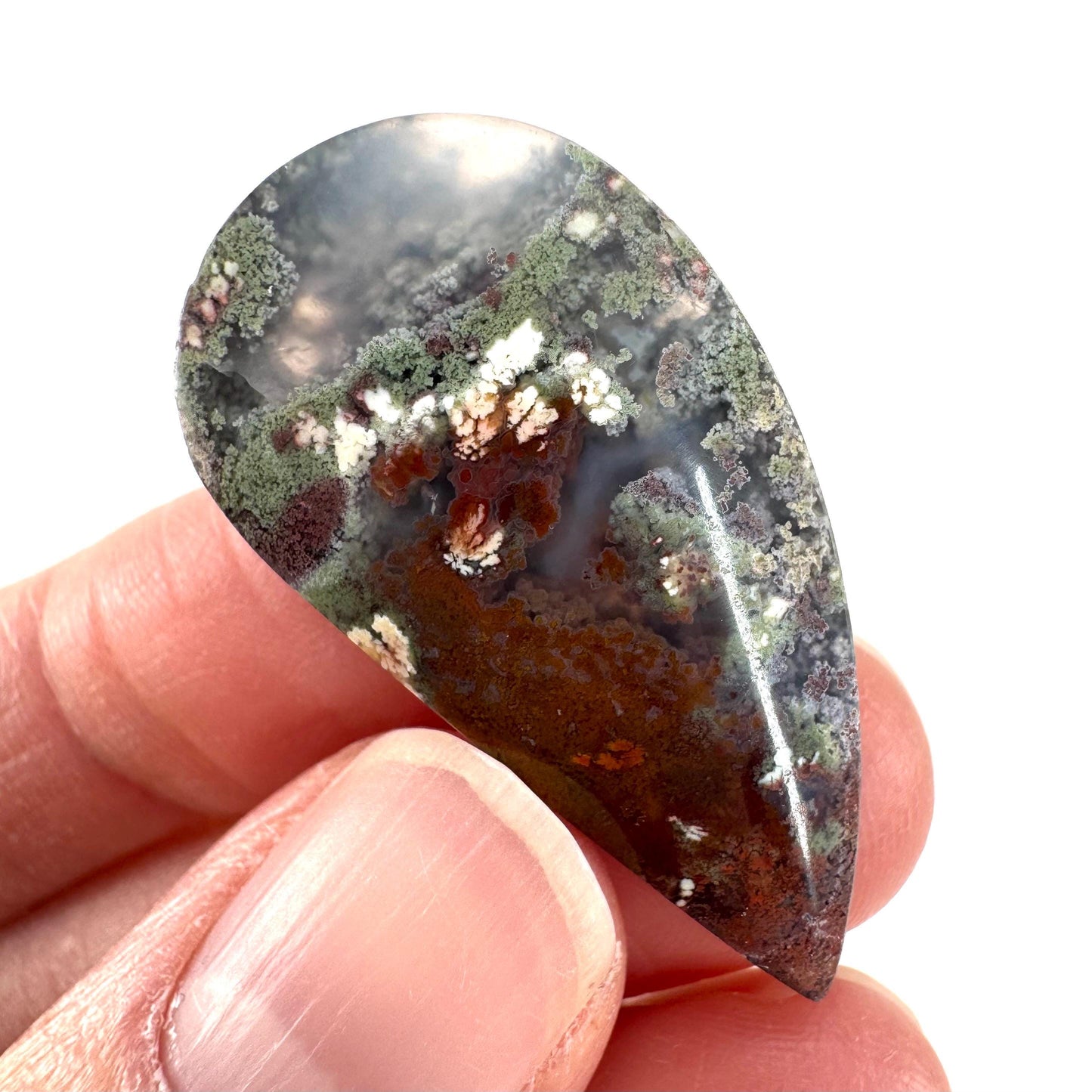 Plume Agate Cabochon | Landscape Picture Gemstone