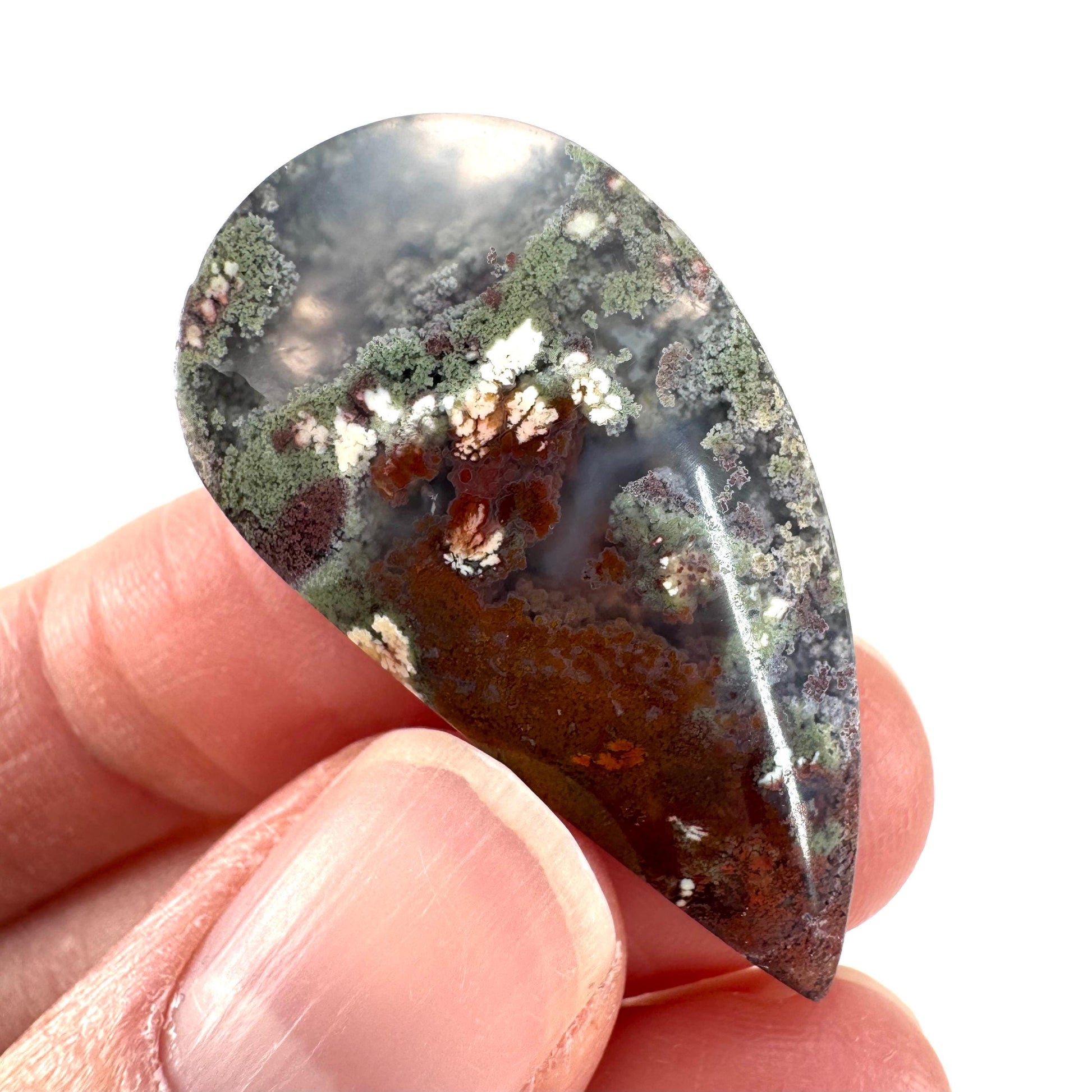 Plume Agate Cabochon | Landscape Picture Gemstone