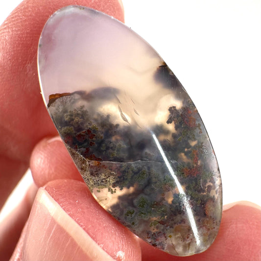 Plume Agate Cabochon | Landscape Picture Gemstone