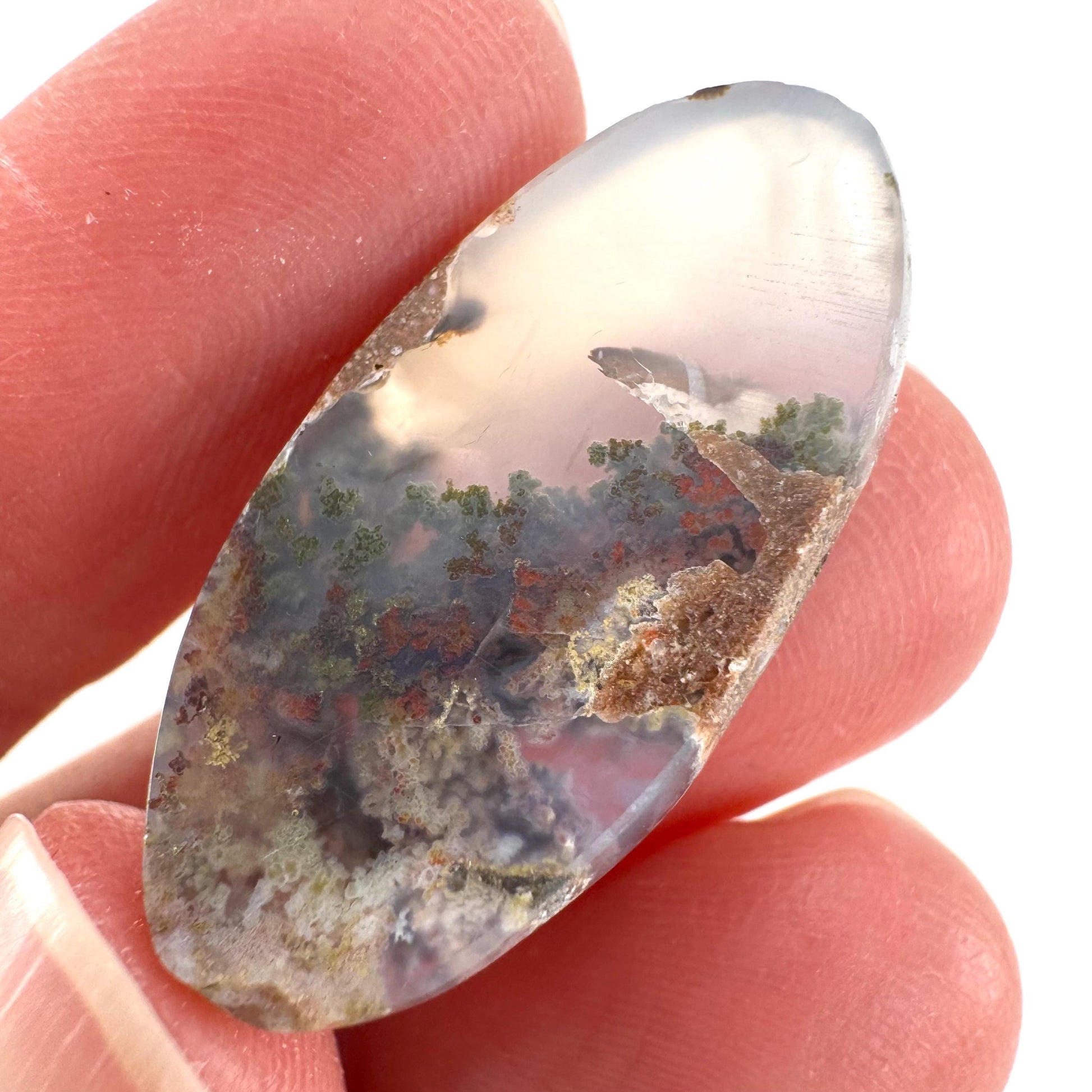 Plume Agate Cabochon | Landscape Picture Gemstone