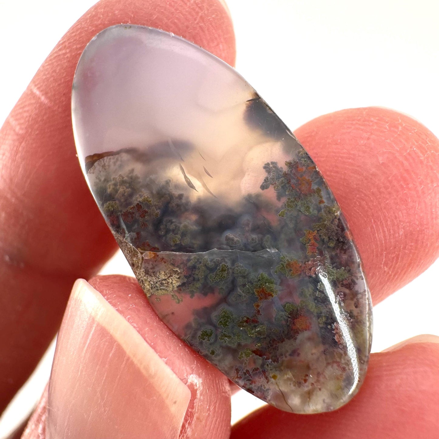 Plume Agate Cabochon | Landscape Picture Gemstone