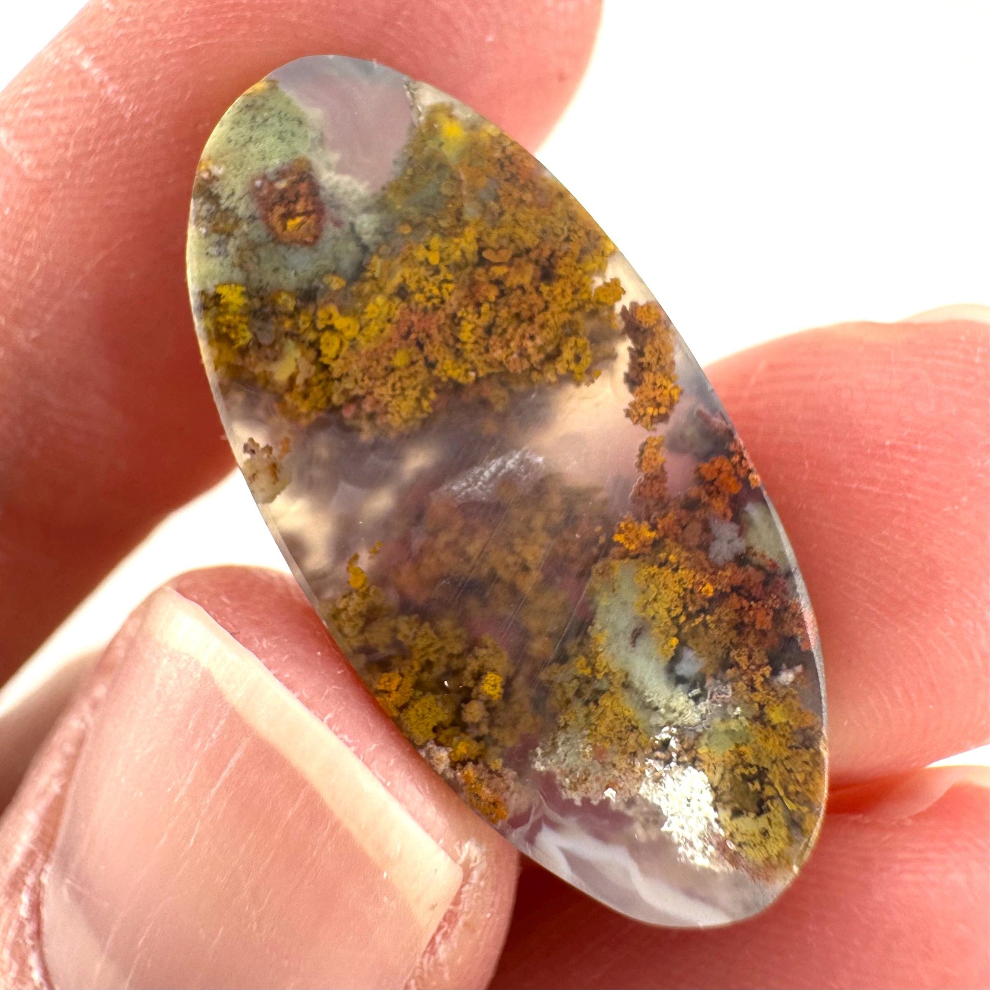 Plume Agate Cabochon | Landscape Picture Gemstone