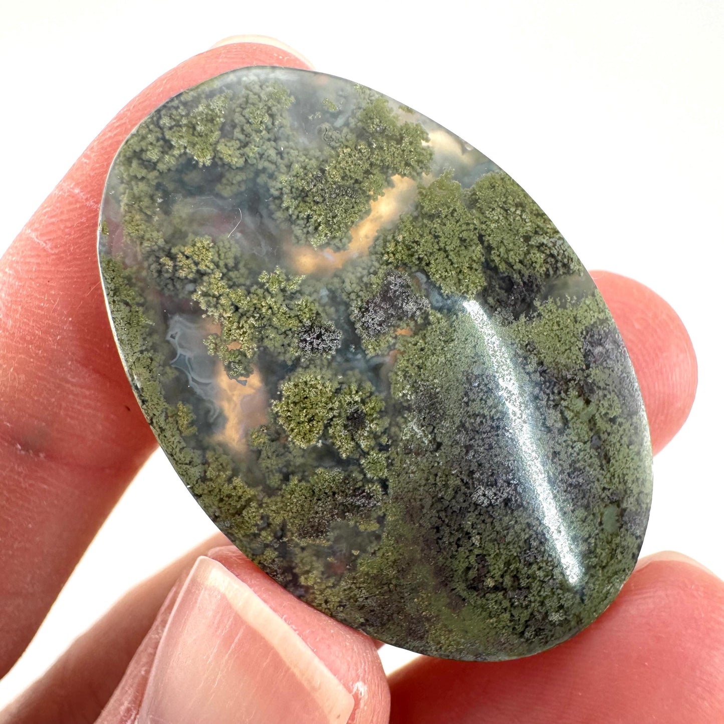 Plume Agate Cabochon | Landscape Picture Gemstone