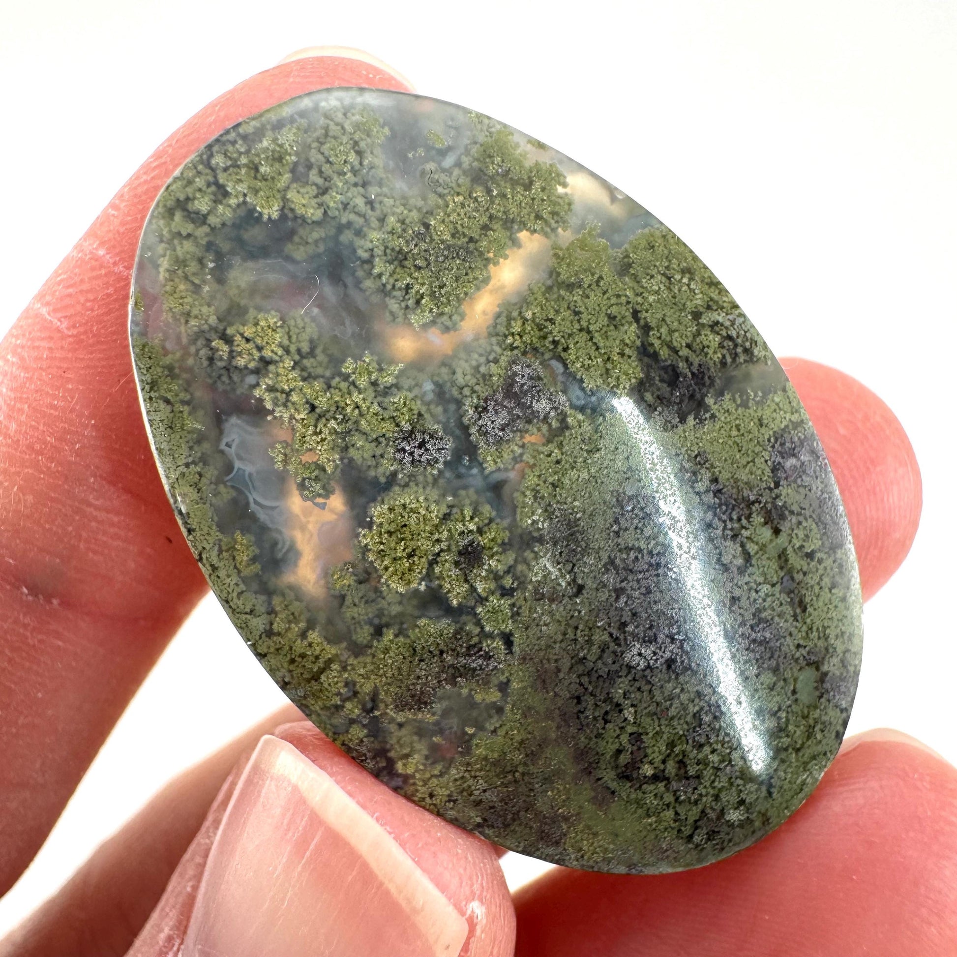 Plume Agate Cabochon | Landscape Picture Gemstone