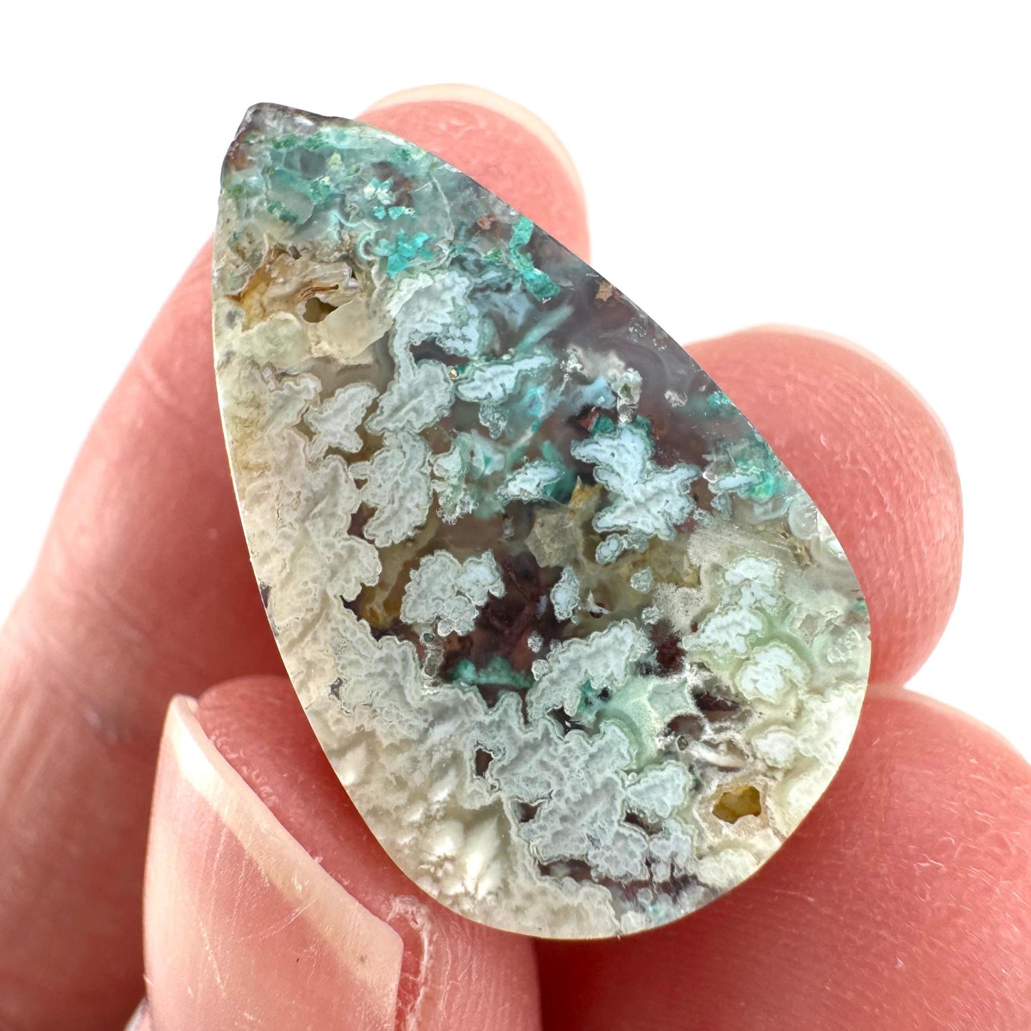 Confetti Agate Cabochon | Chrysocolla and Copper Gemstone