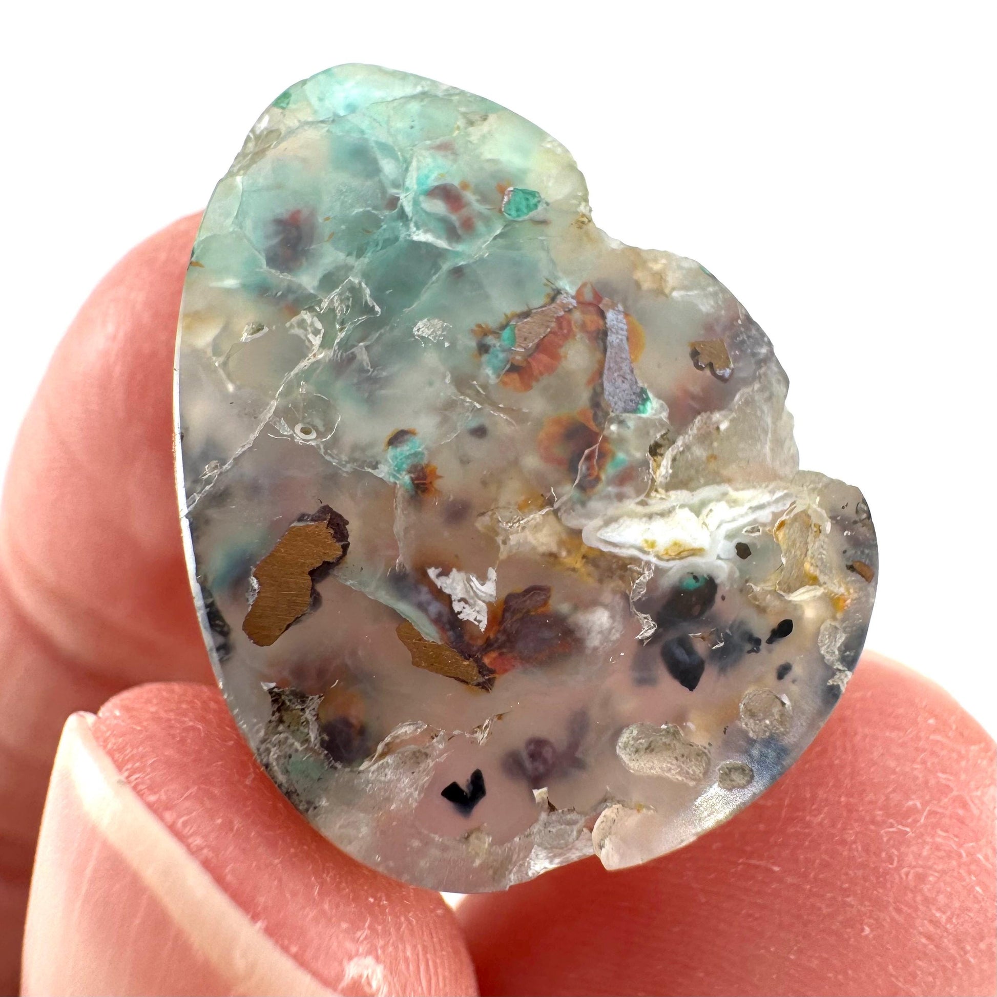 Confetti Agate Cabochon | Chrysocolla and Copper Gemstone